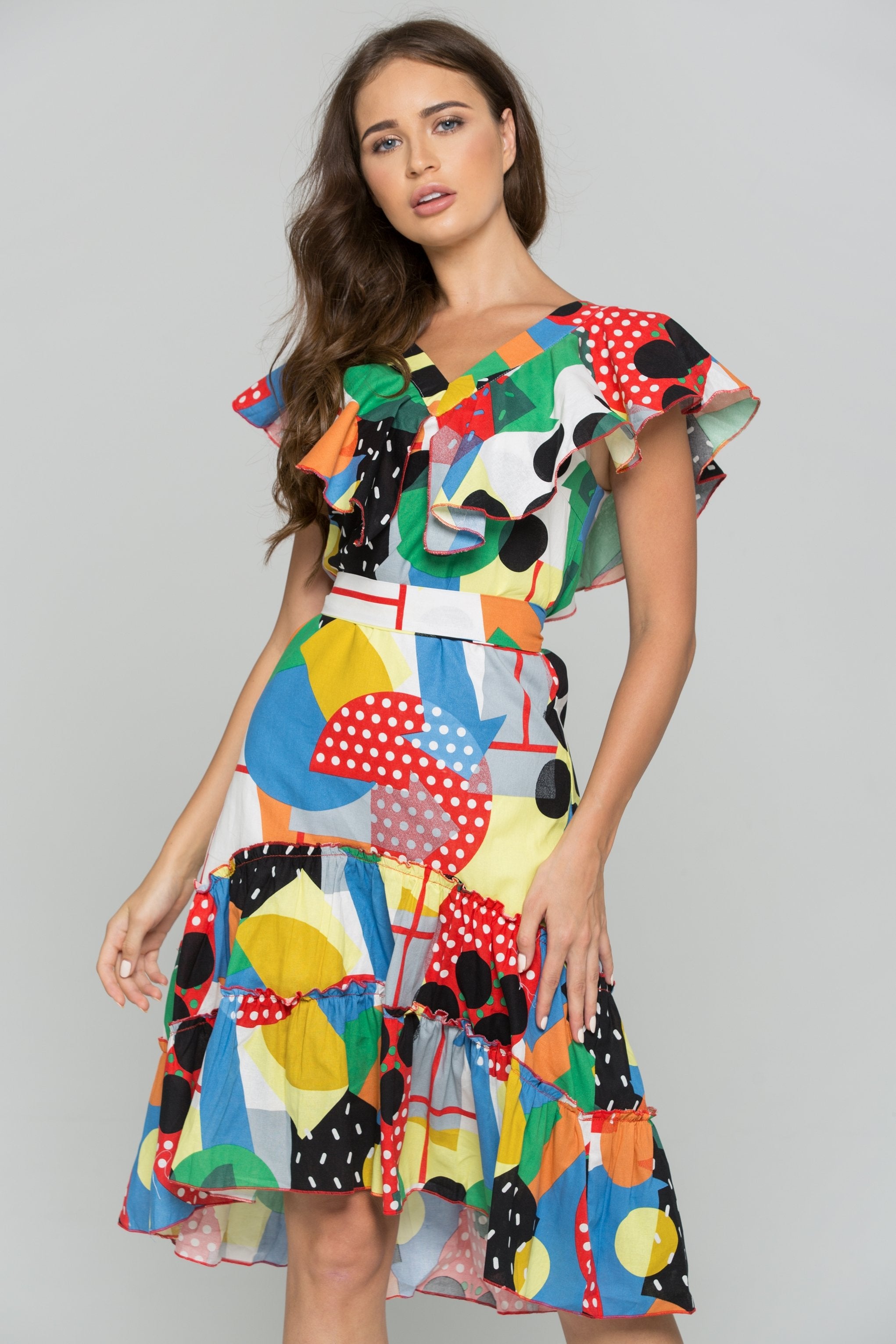 Festive Bardot Bow-belt Midi Dress