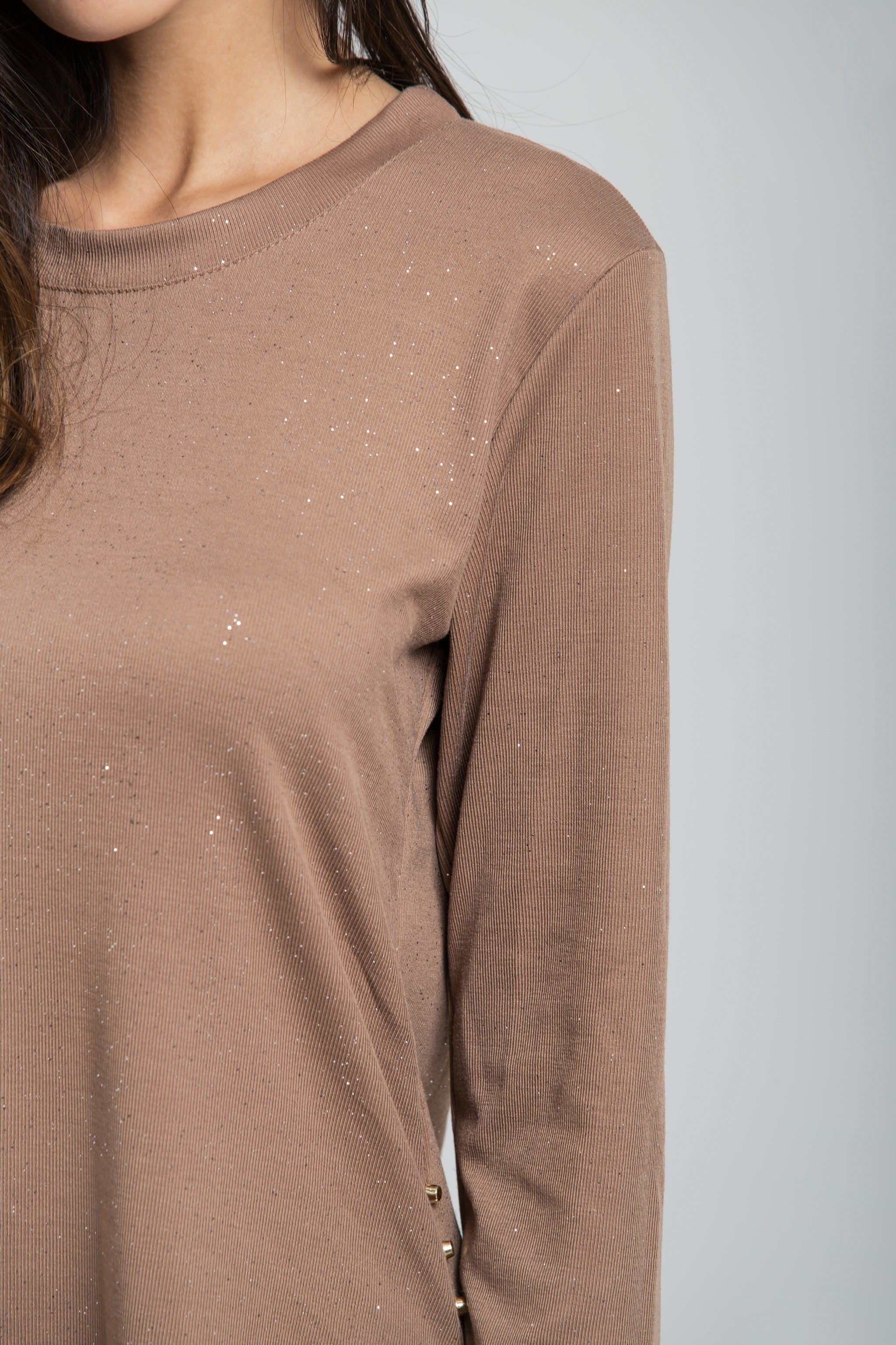 Glitter Sand Sleeved Tunic Top