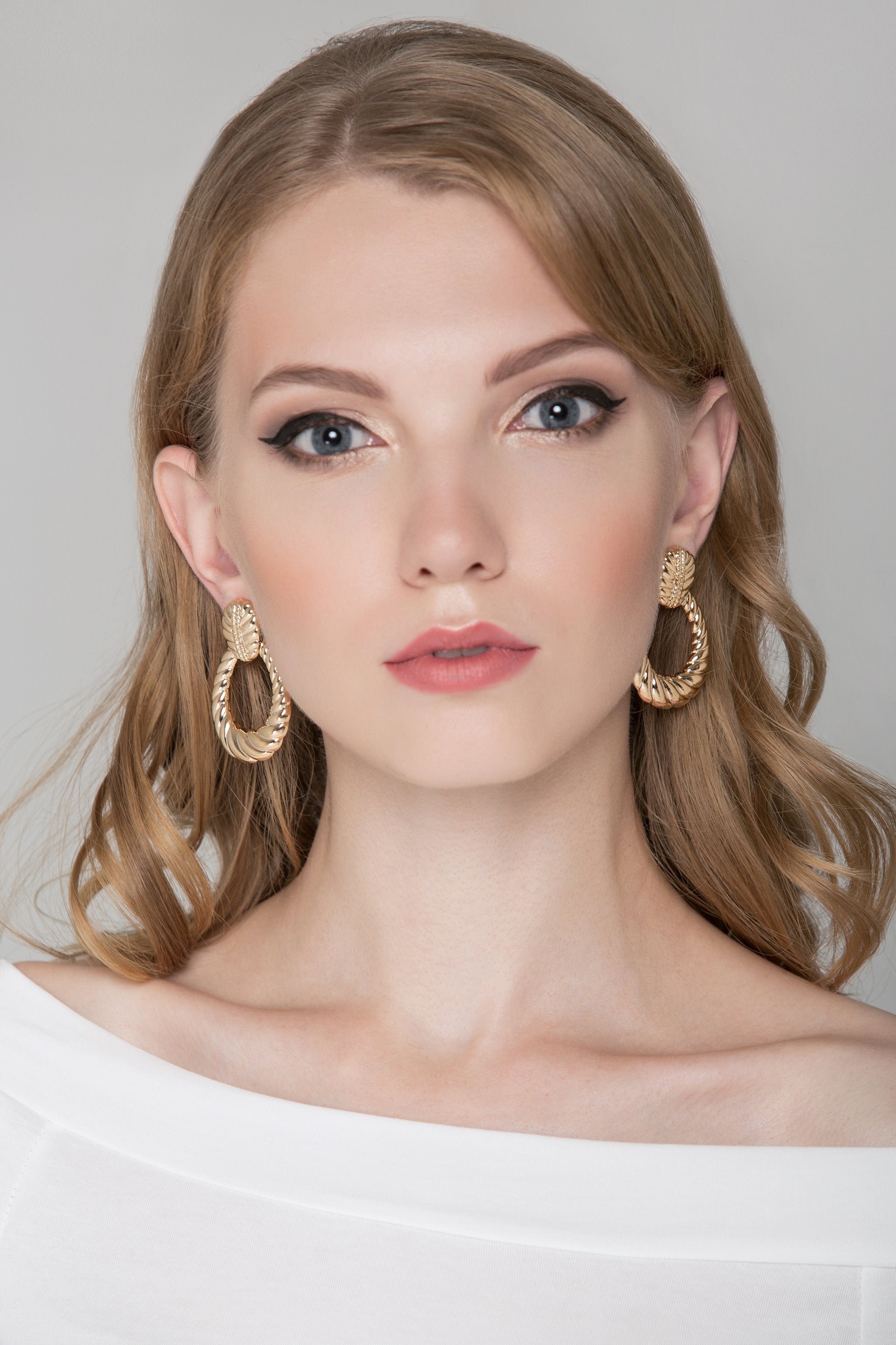 Gold Croissant Earrings