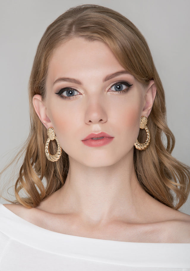 Gold Croissant Earrings
