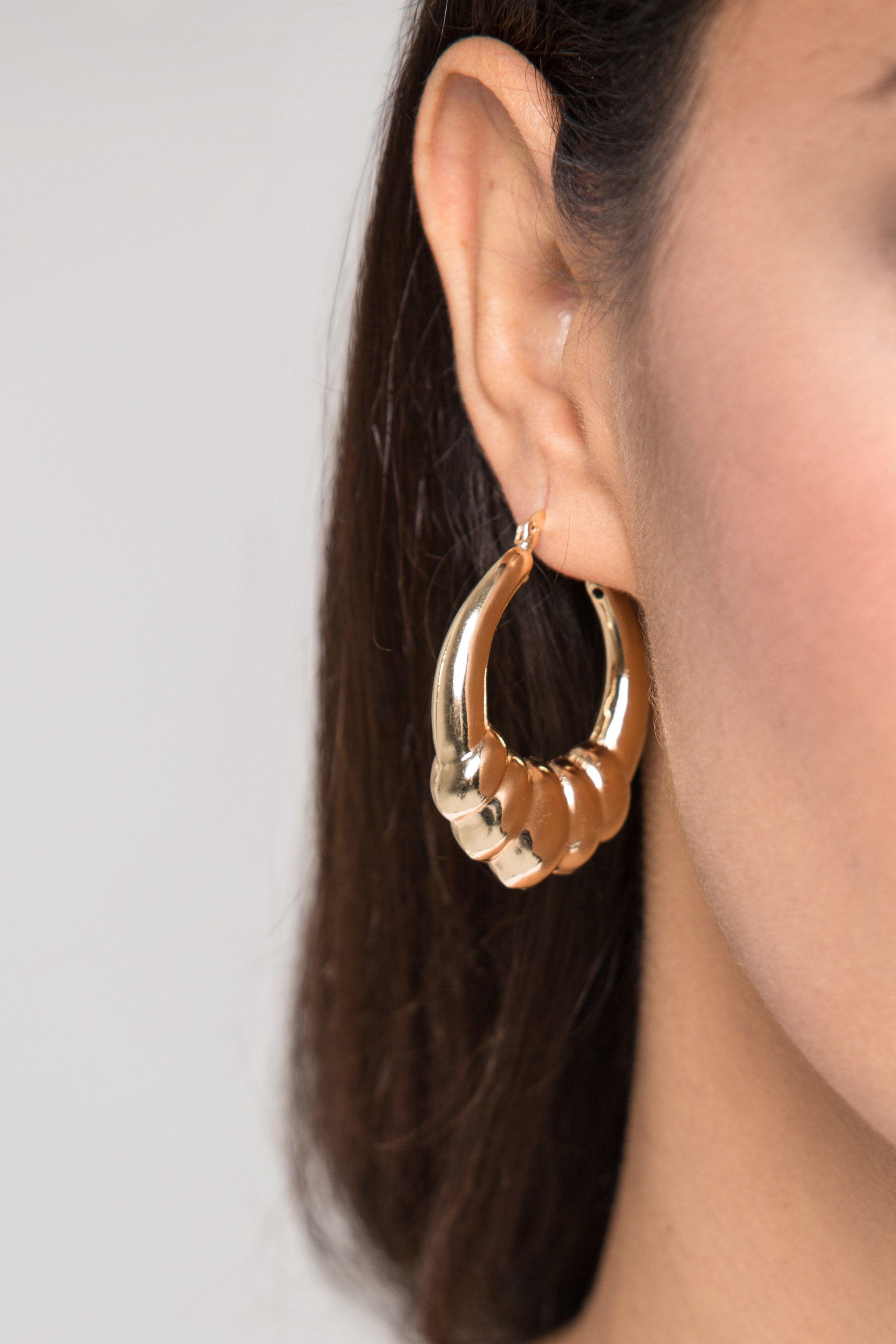 Gold Door Knocker Earrings