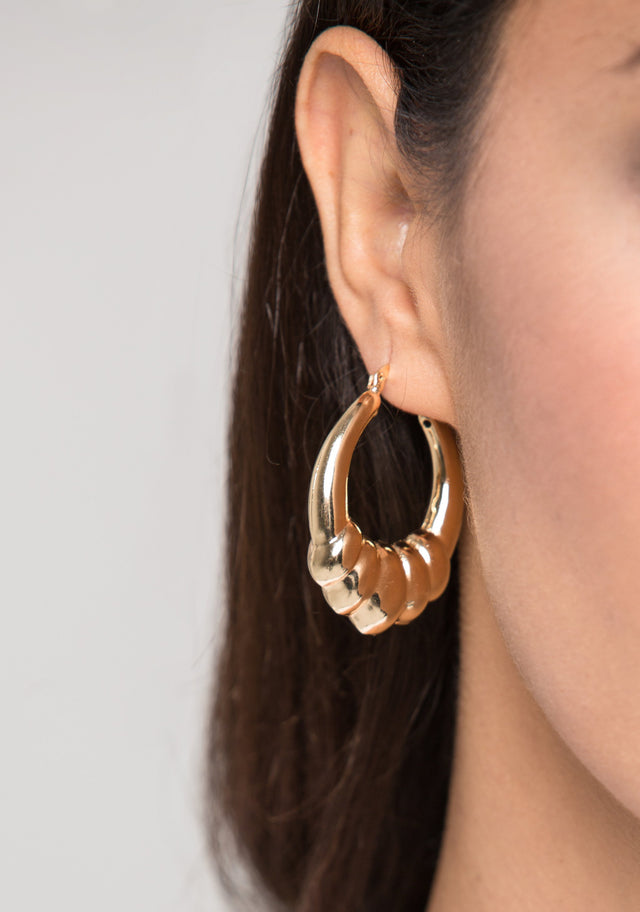 Gold Door Knocker Earrings