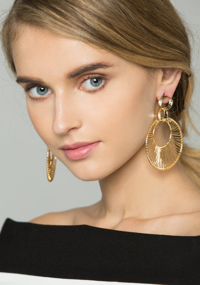 Gold Dreamcatcher Hoop Earrings