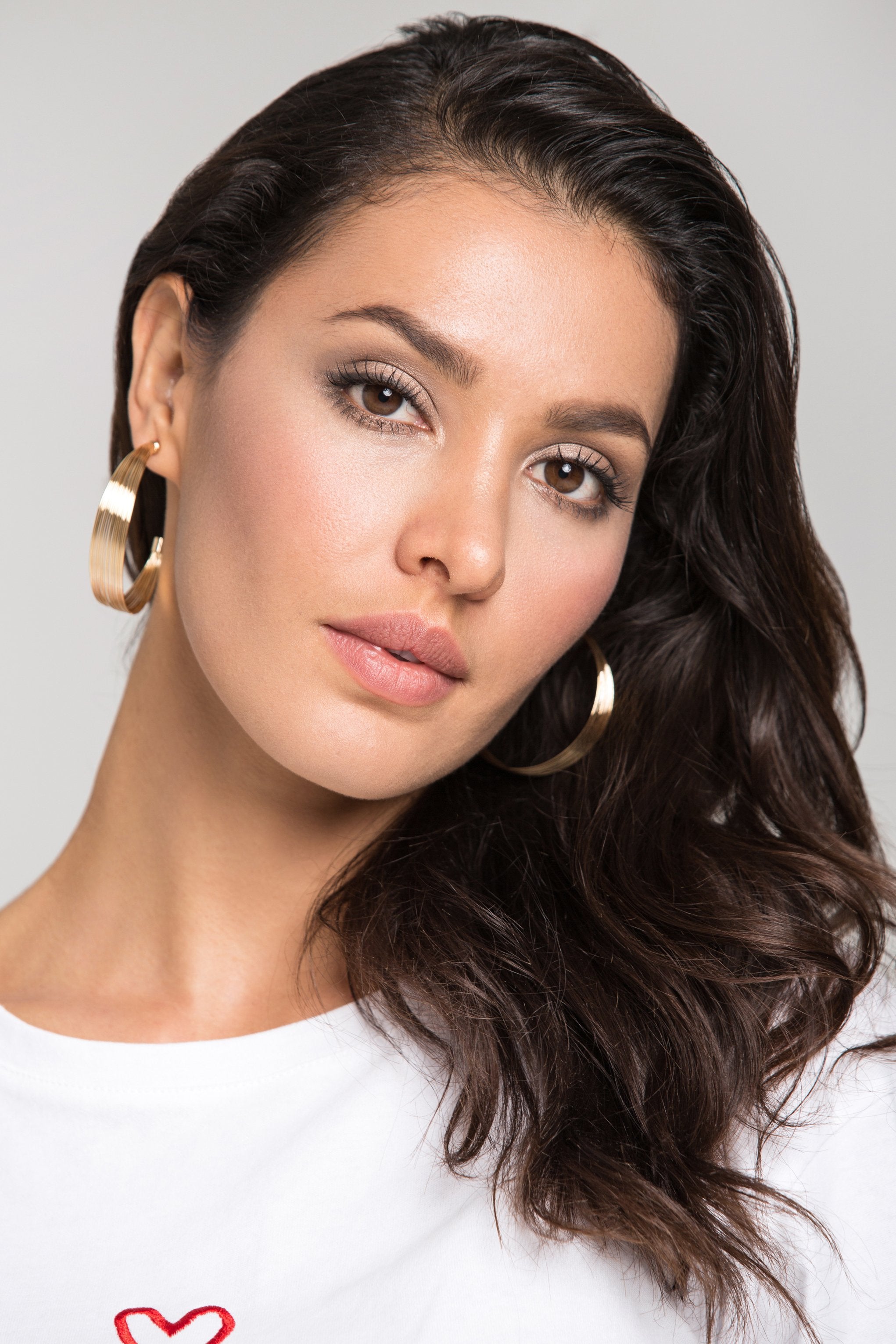 Gold Plated Flat Wire Hoop Earrings
