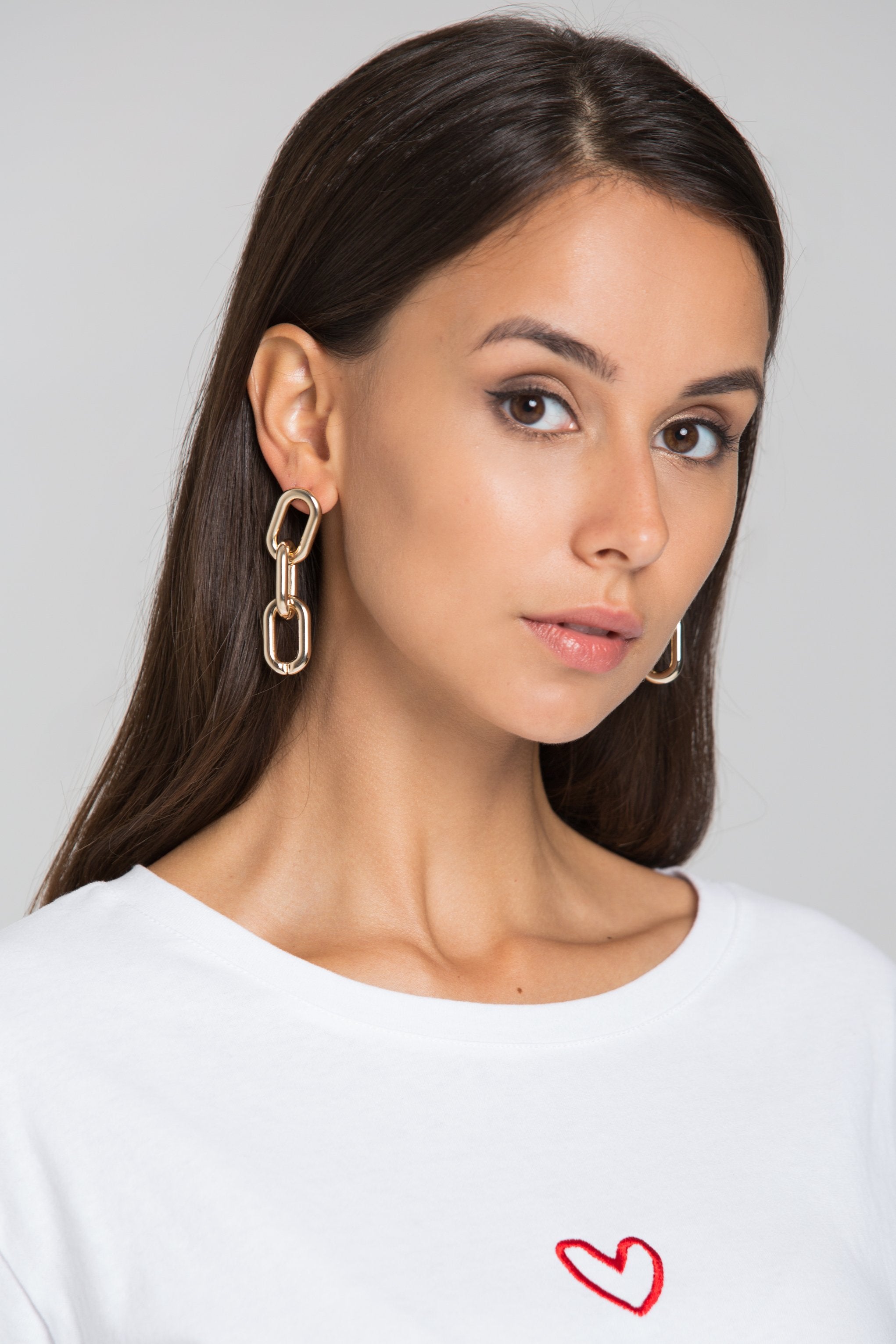 Gold Uneven Chain Earrings
