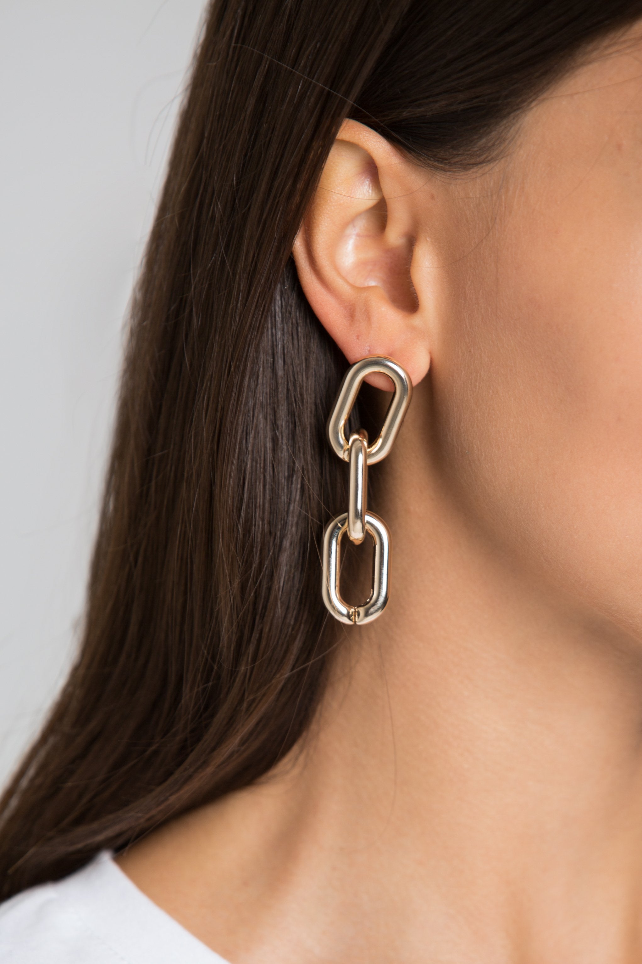 Gold Uneven Chain Earrings