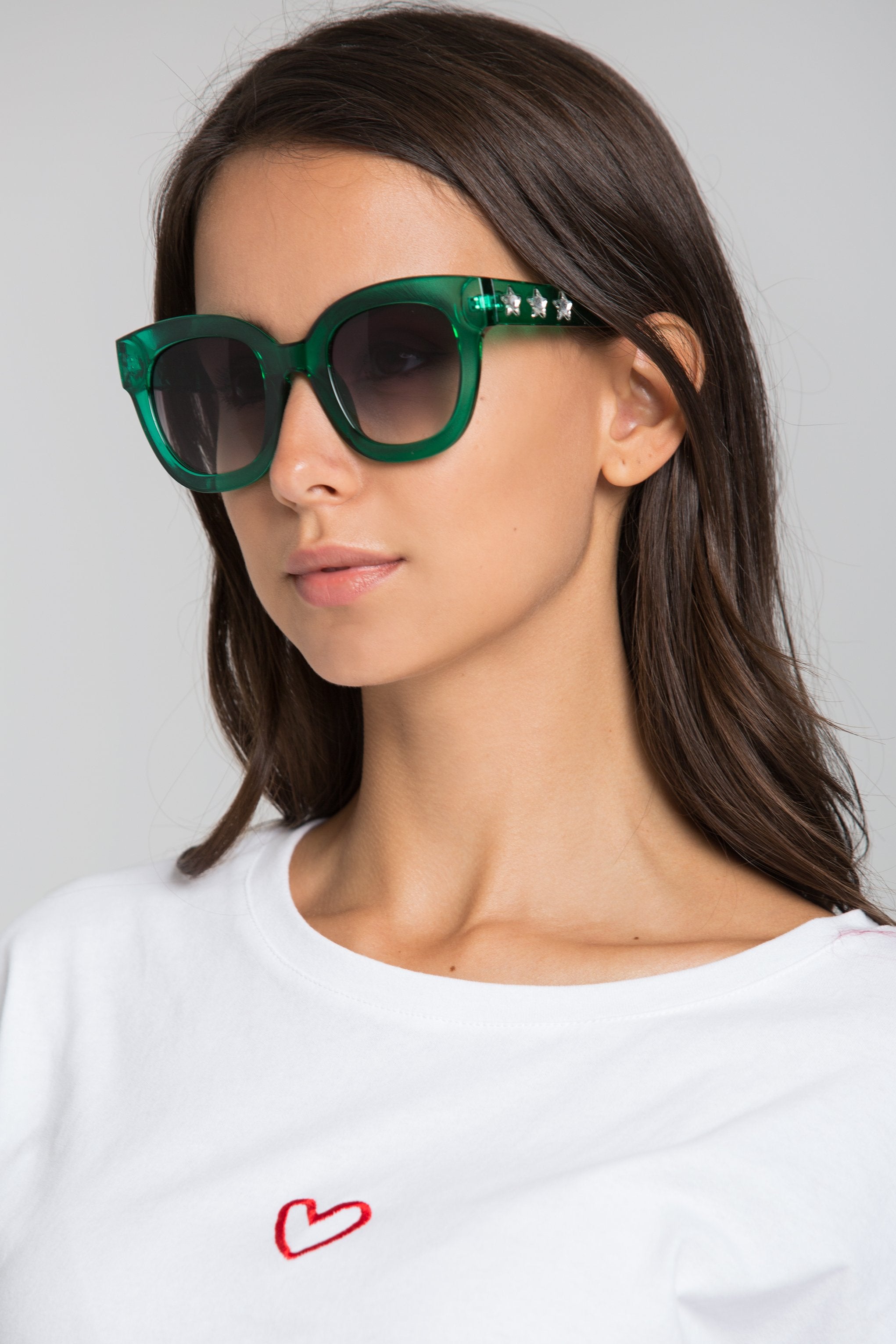 Green Bubble Gum Transparent Sunglasses