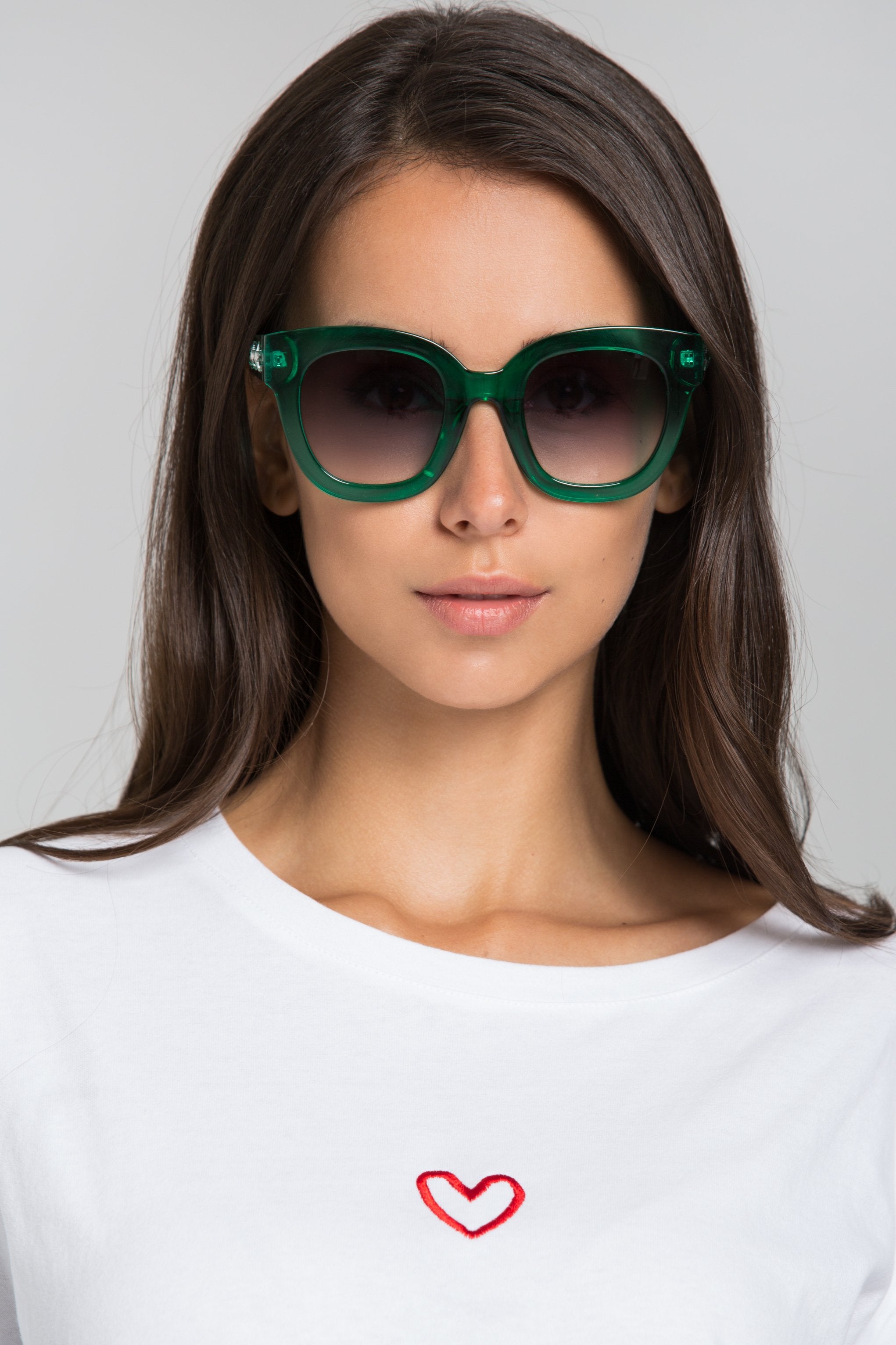 Green Bubble Gum Transparent Sunglasses