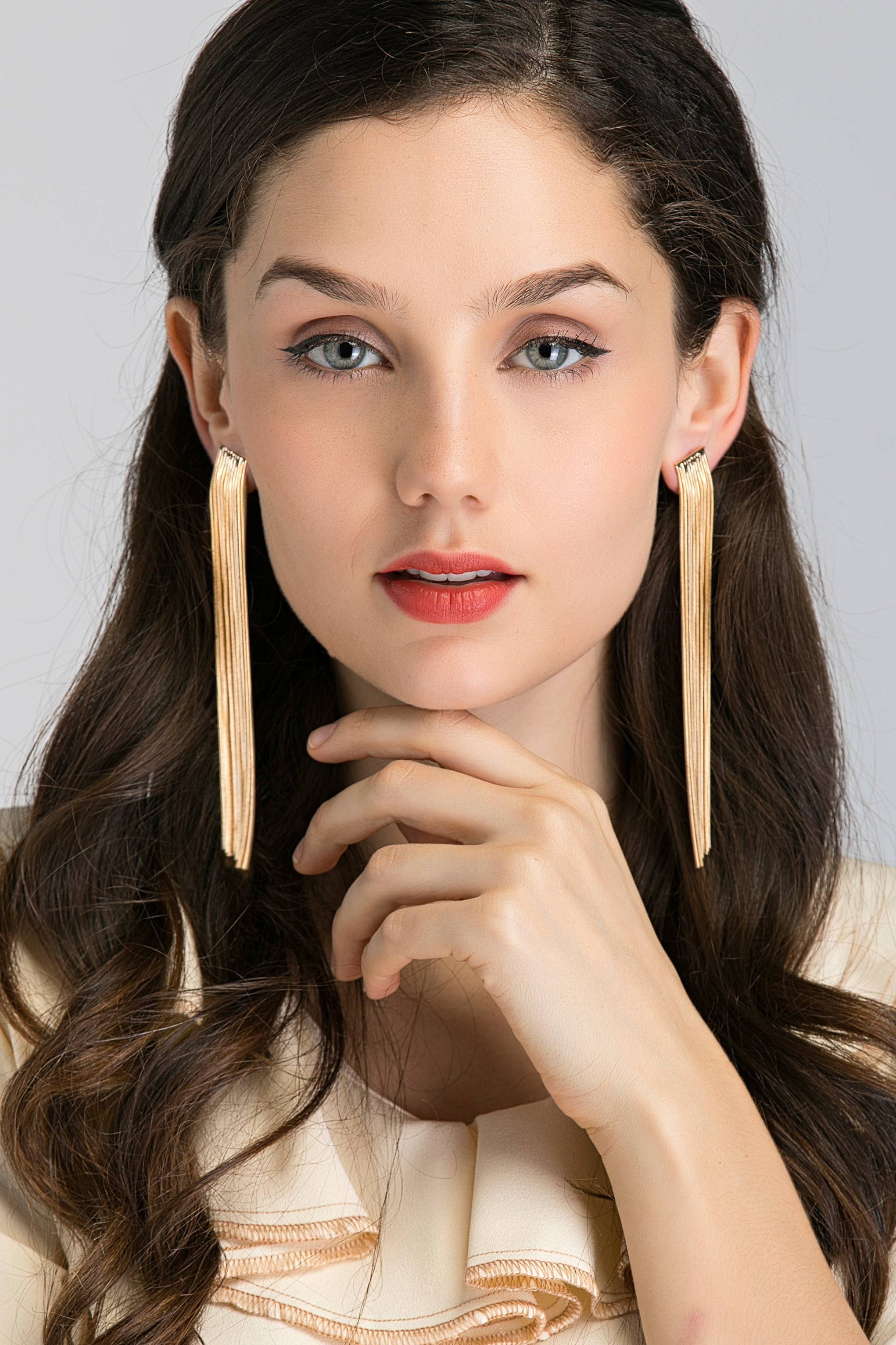 Long Gold Tassel Earrings