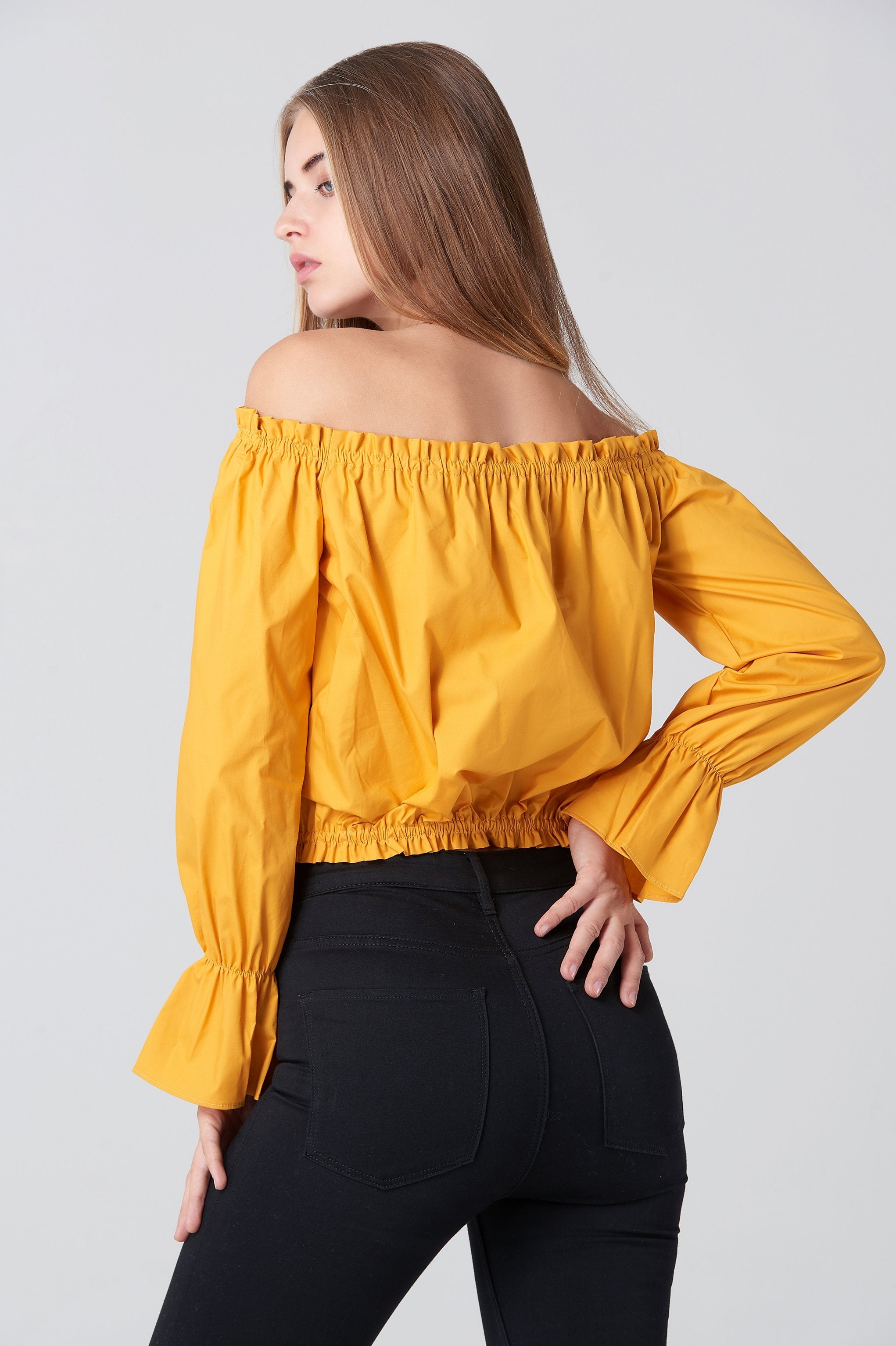 Mustard Sabrina Top