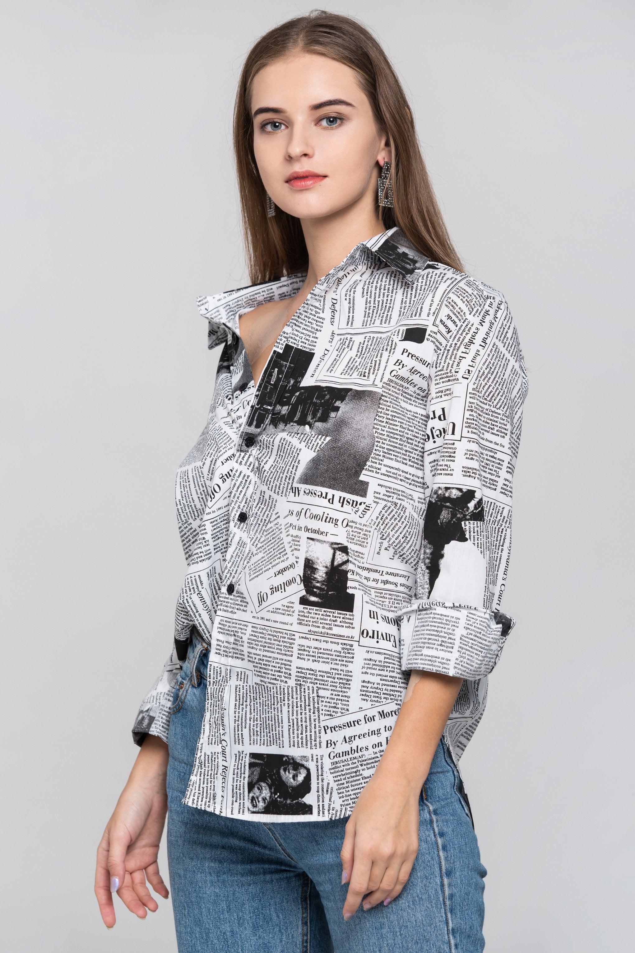 News Paper Shirt top