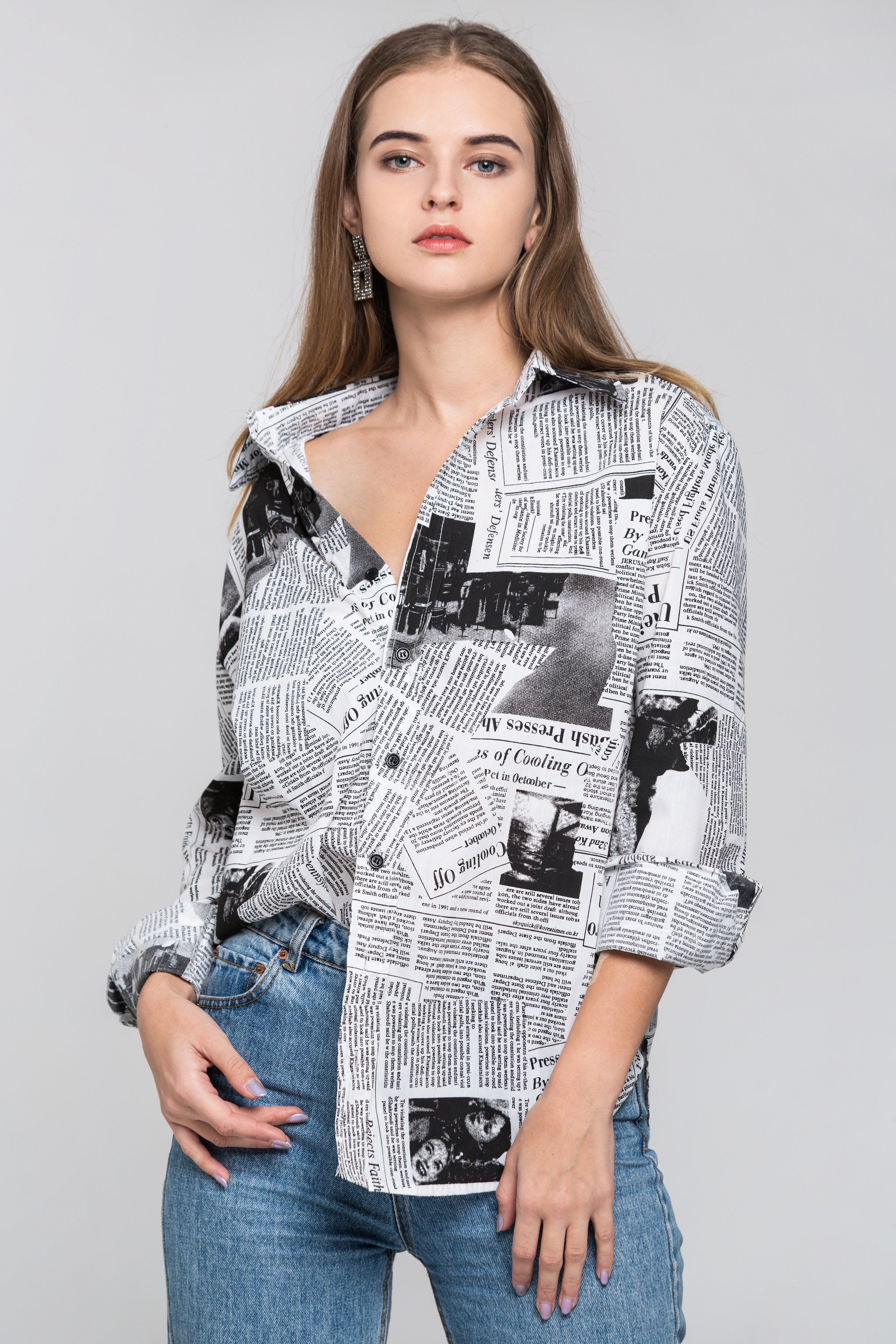 News Paper Shirt top