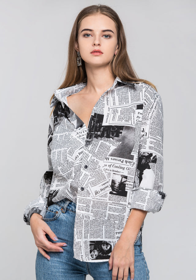 News Paper Shirt top