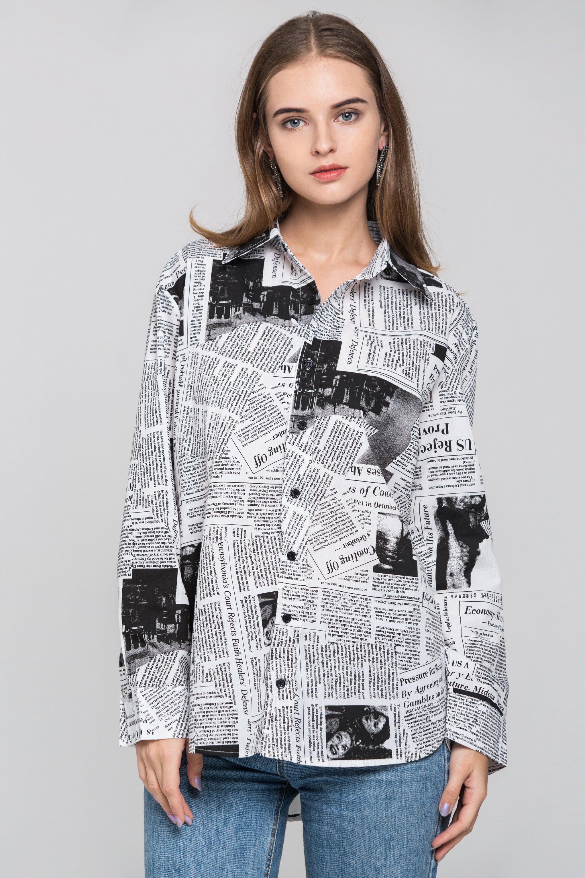 News Paper Shirt top