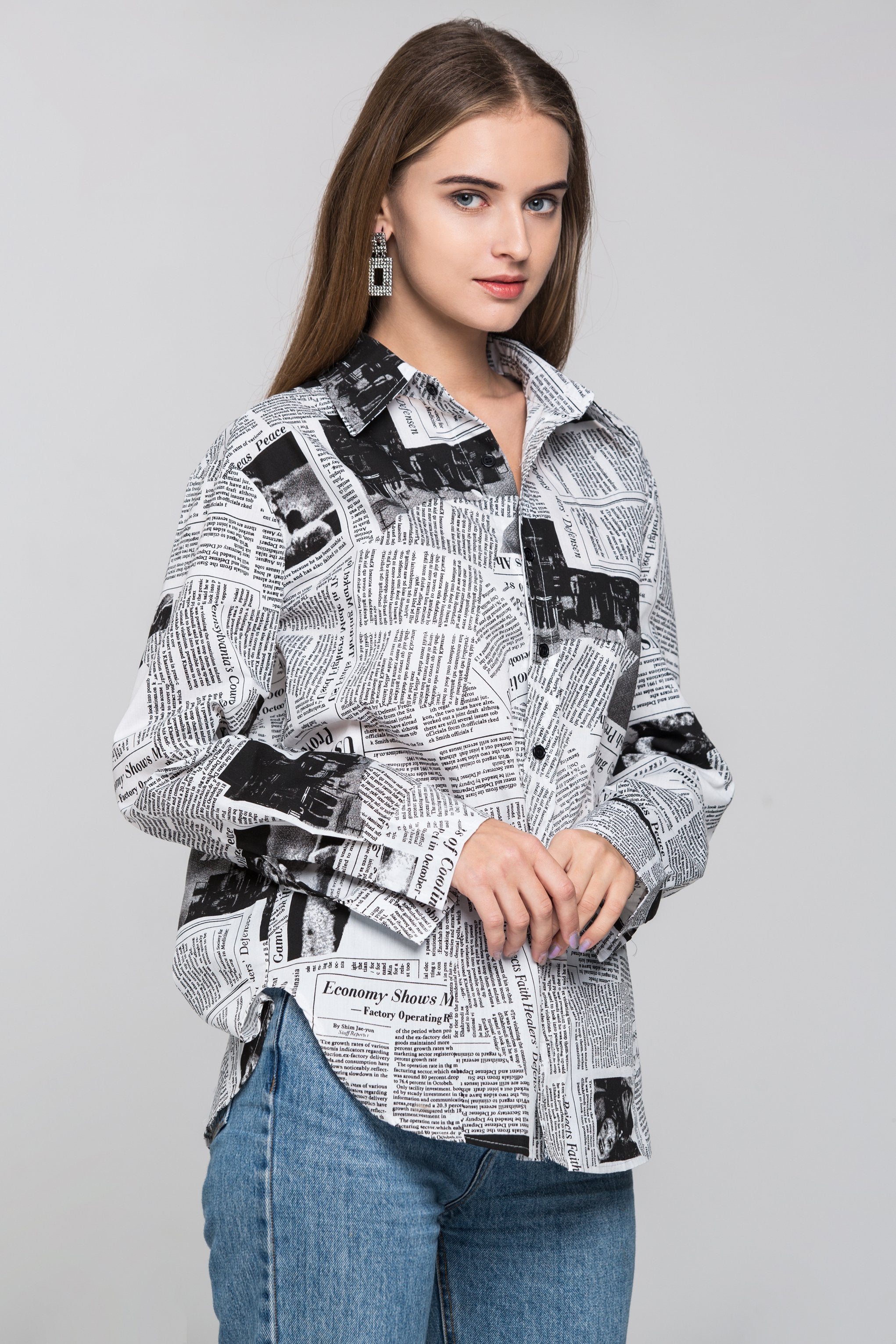 News Paper Shirt top