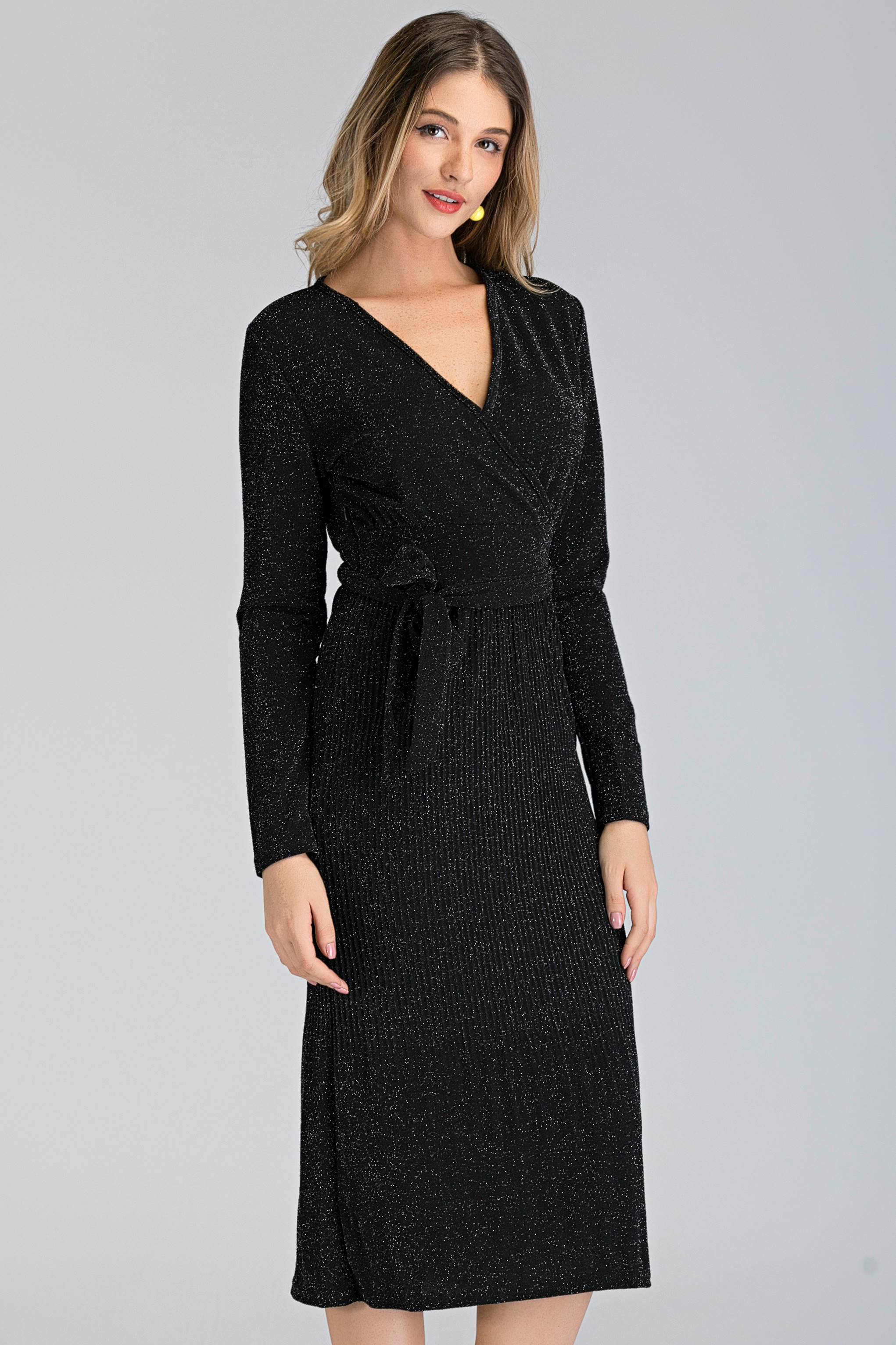 Onyx Micro Pleated Princess Maxi Dress