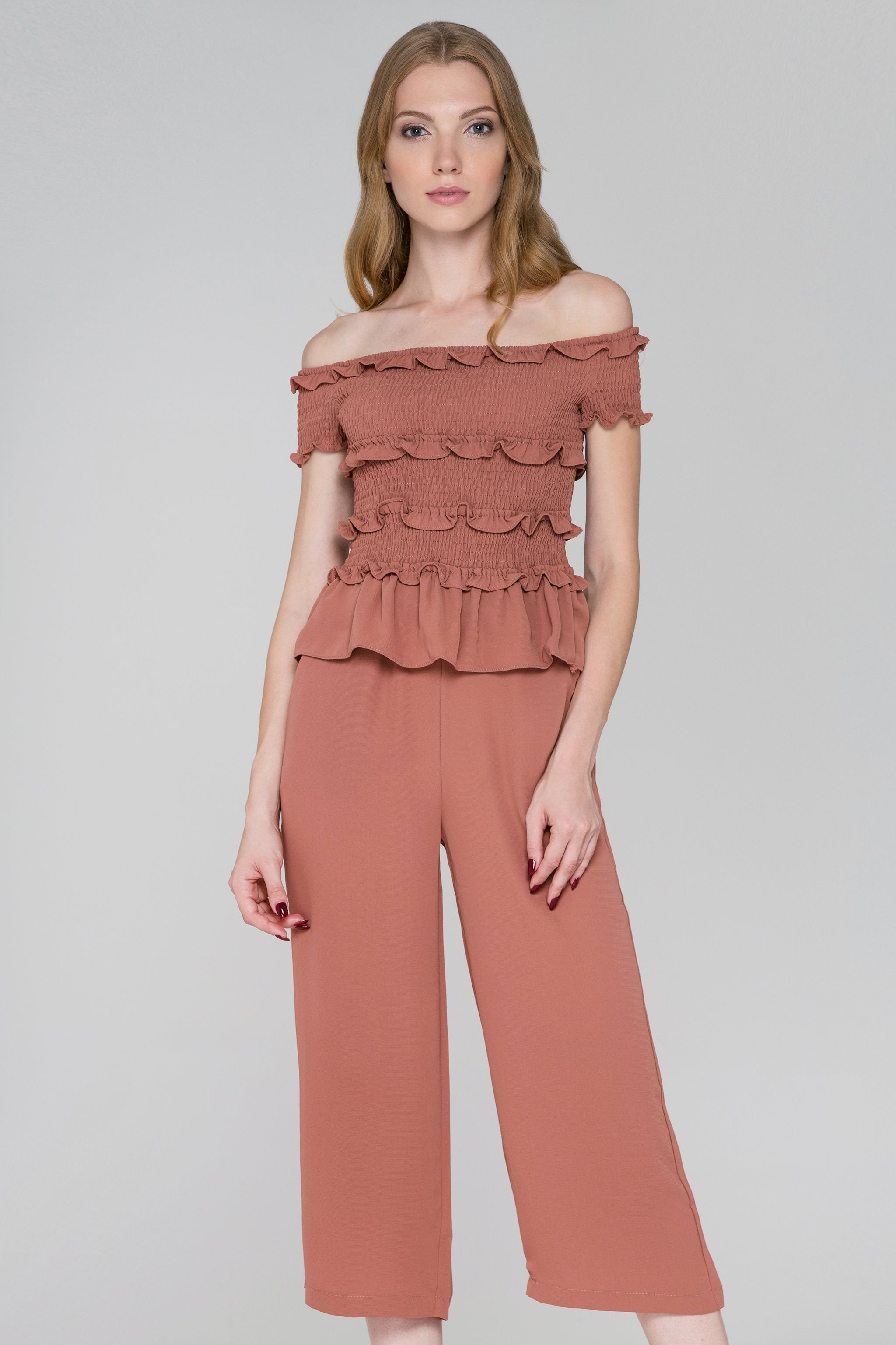 Penny Smocked Ruffle Top Co-ord Set