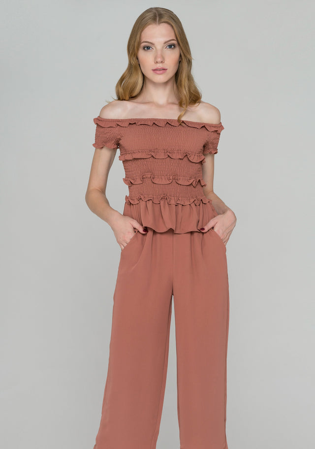 Penny Smocked Ruffle Top Co-ord Set
