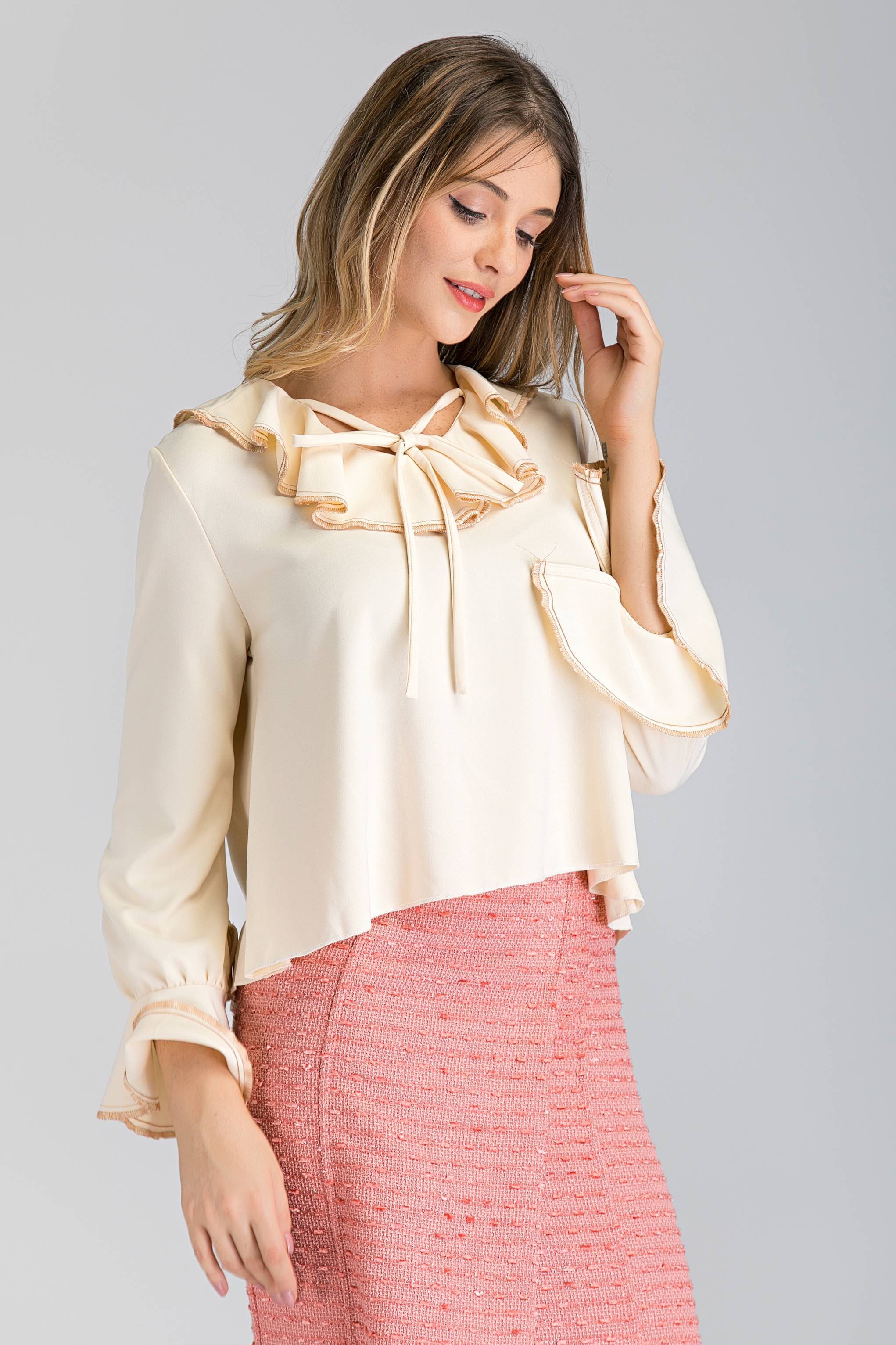 Pink Tweed and Ruffled Champagne Set