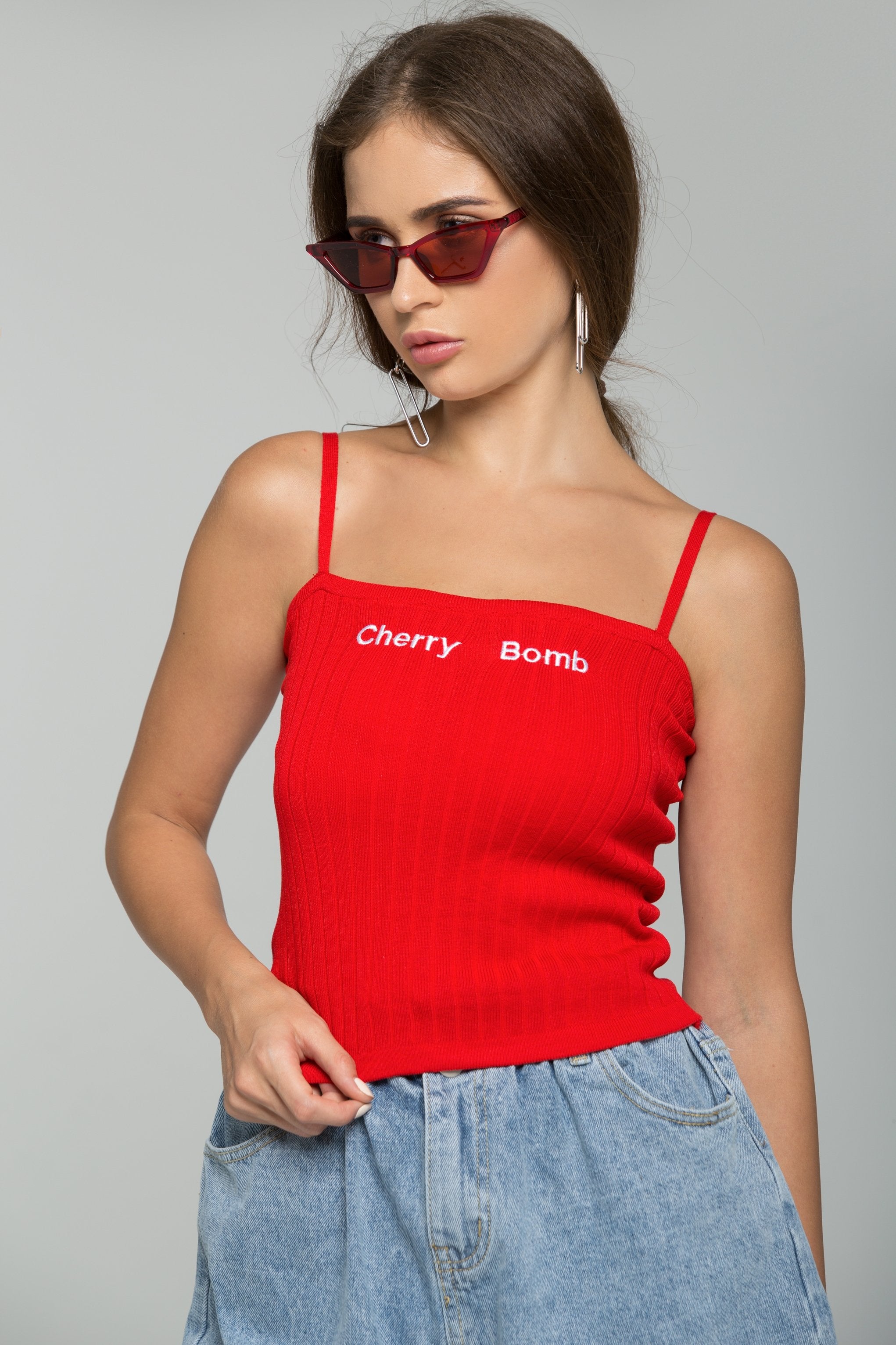 Red Cherry Bomb Camisole Tank Top