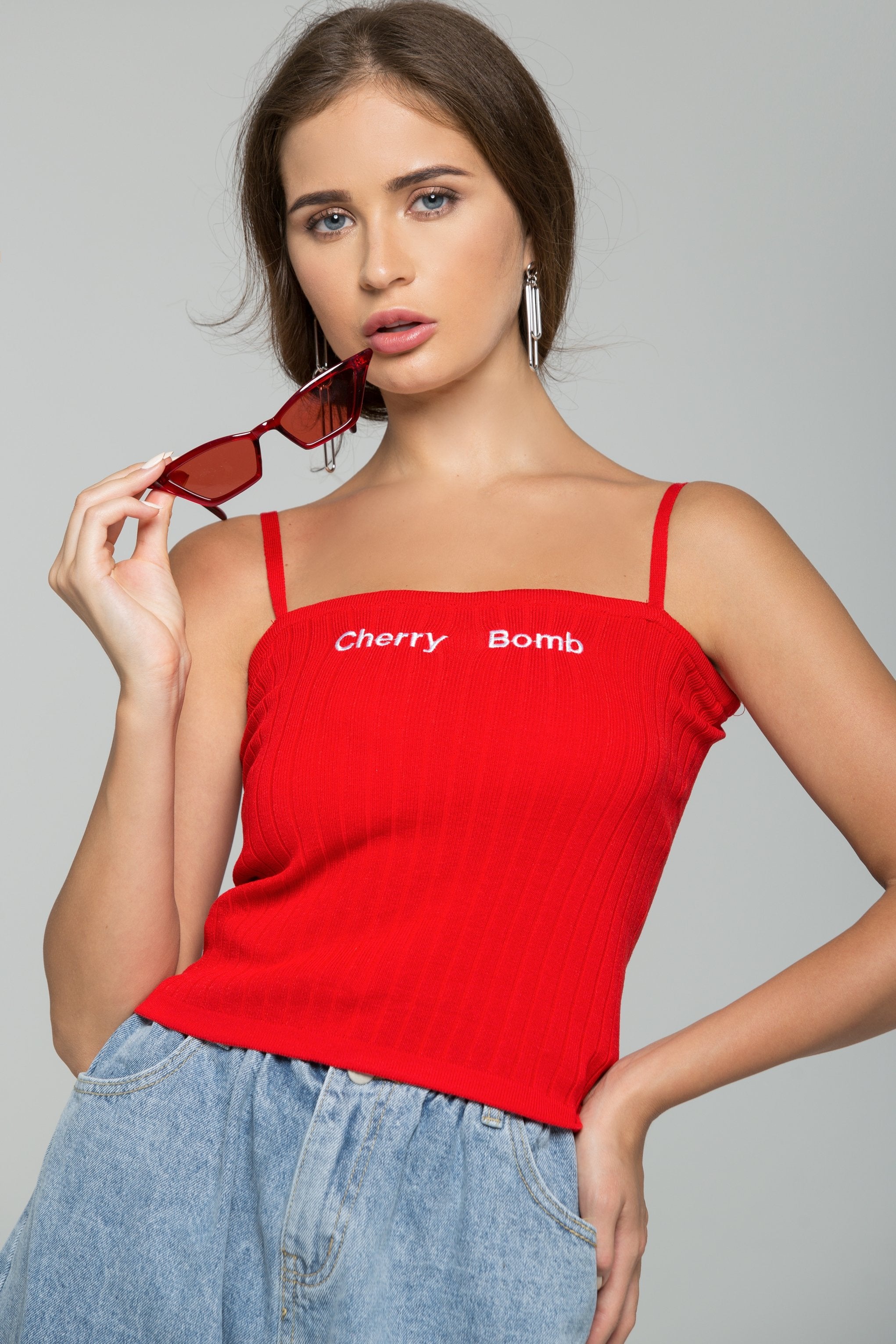 Red Cherry Bomb Camisole Tank Top