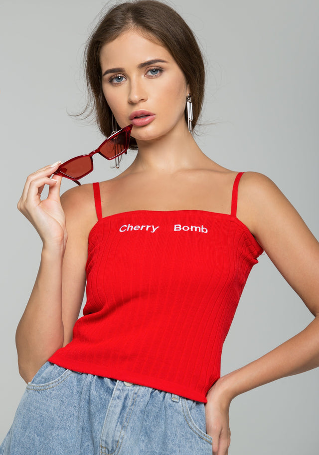 Red Cherry Bomb Camisole Tank Top