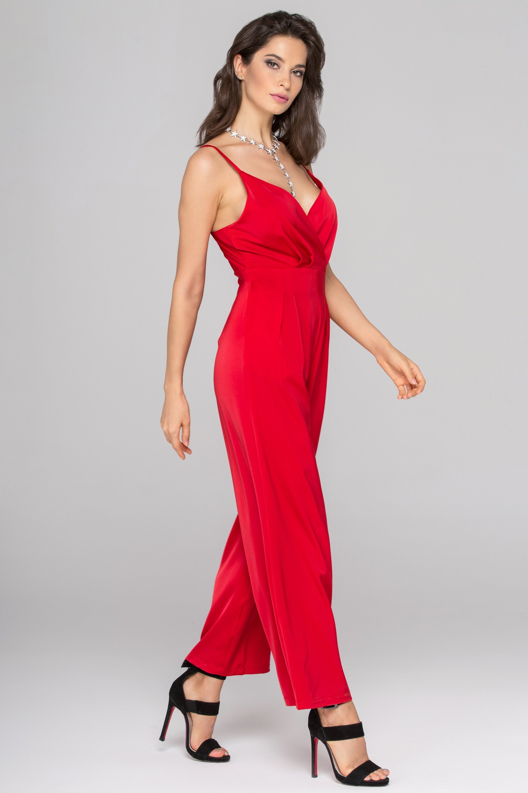 Ruby Red Silk Jumpsuit