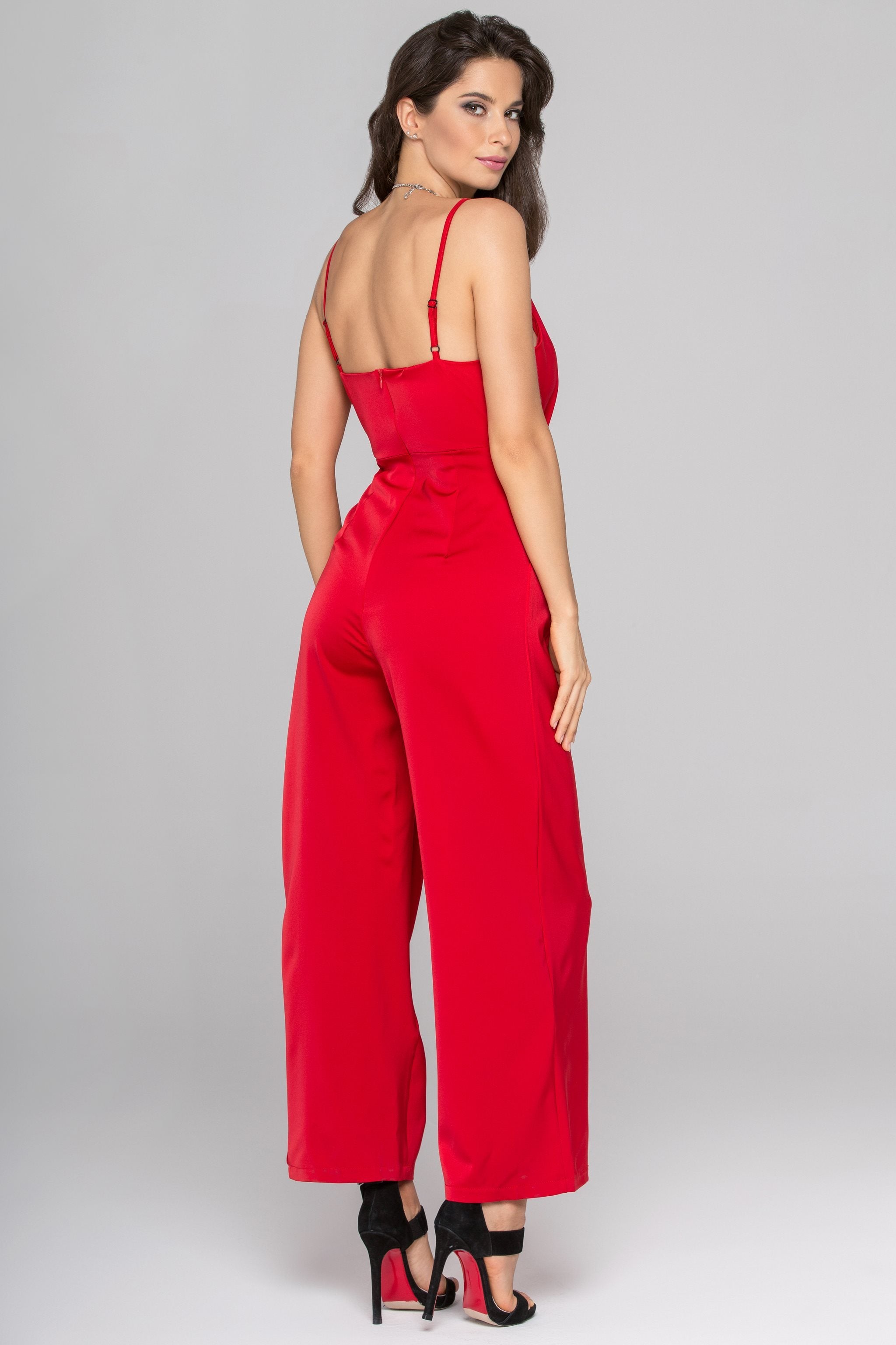 Ruby Red Silk Jumpsuit