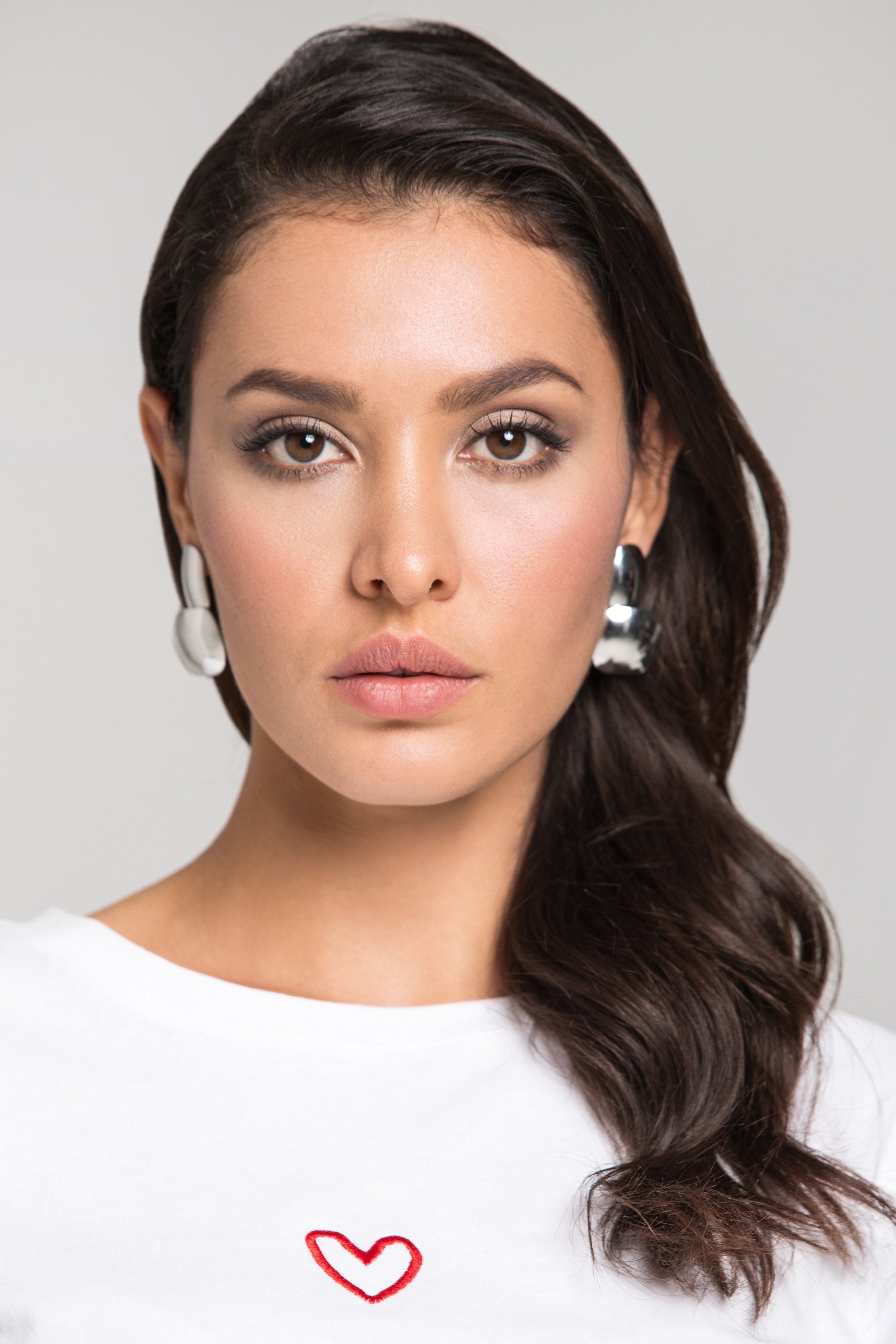 Silver Double Dome Button Earrings