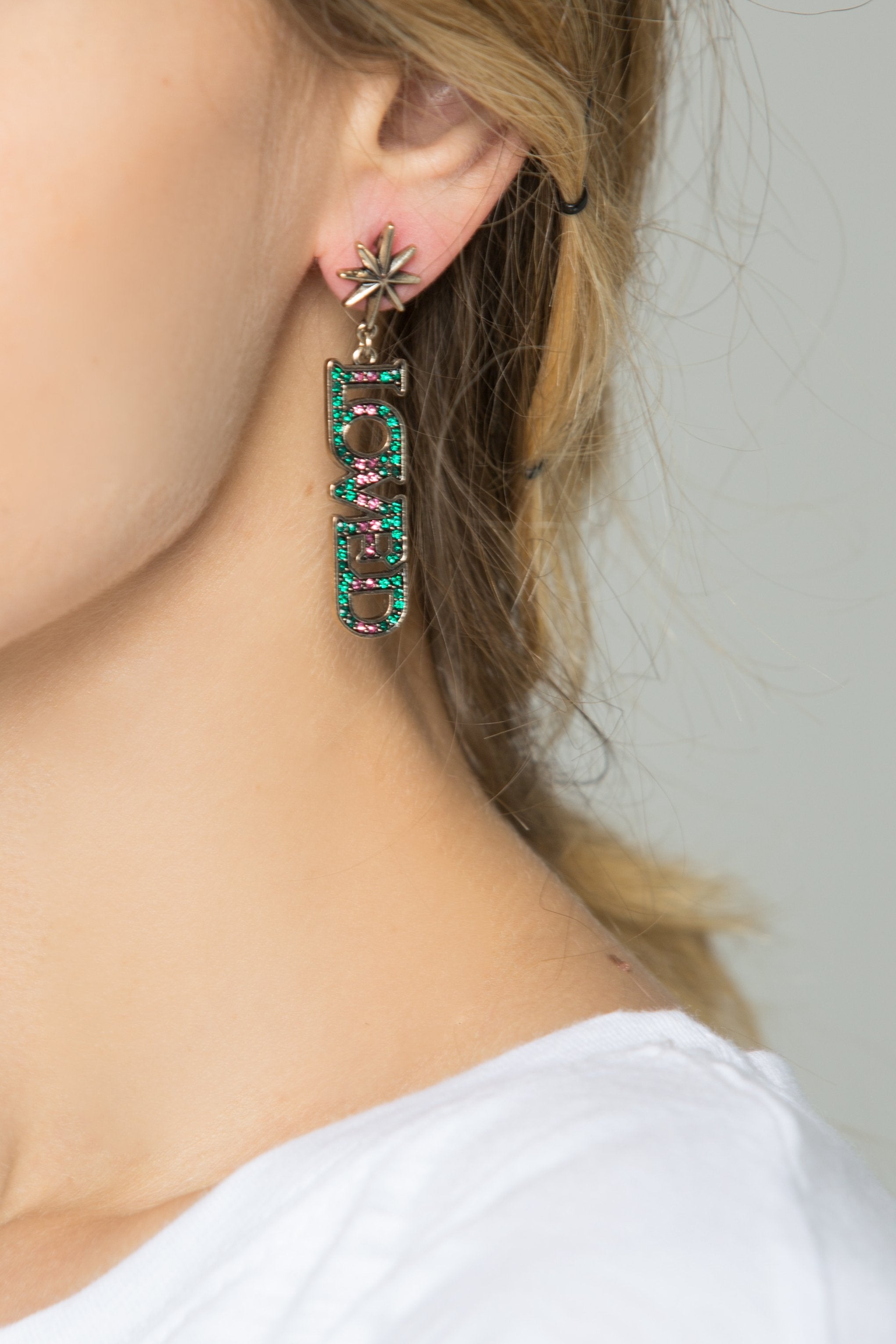 Silver Sun-kissed LOVED Earrings