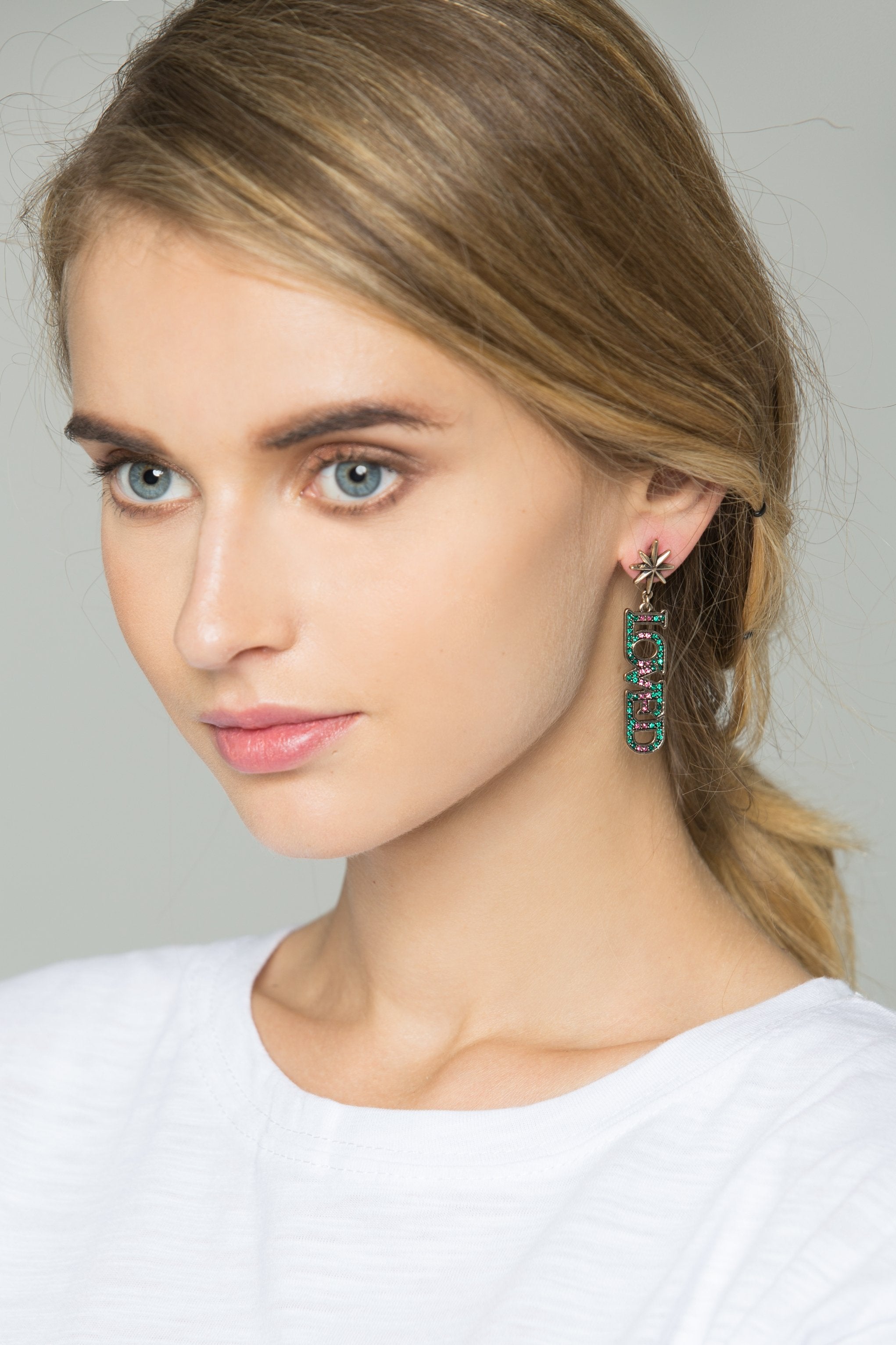 Silver Sun-kissed LOVED Earrings