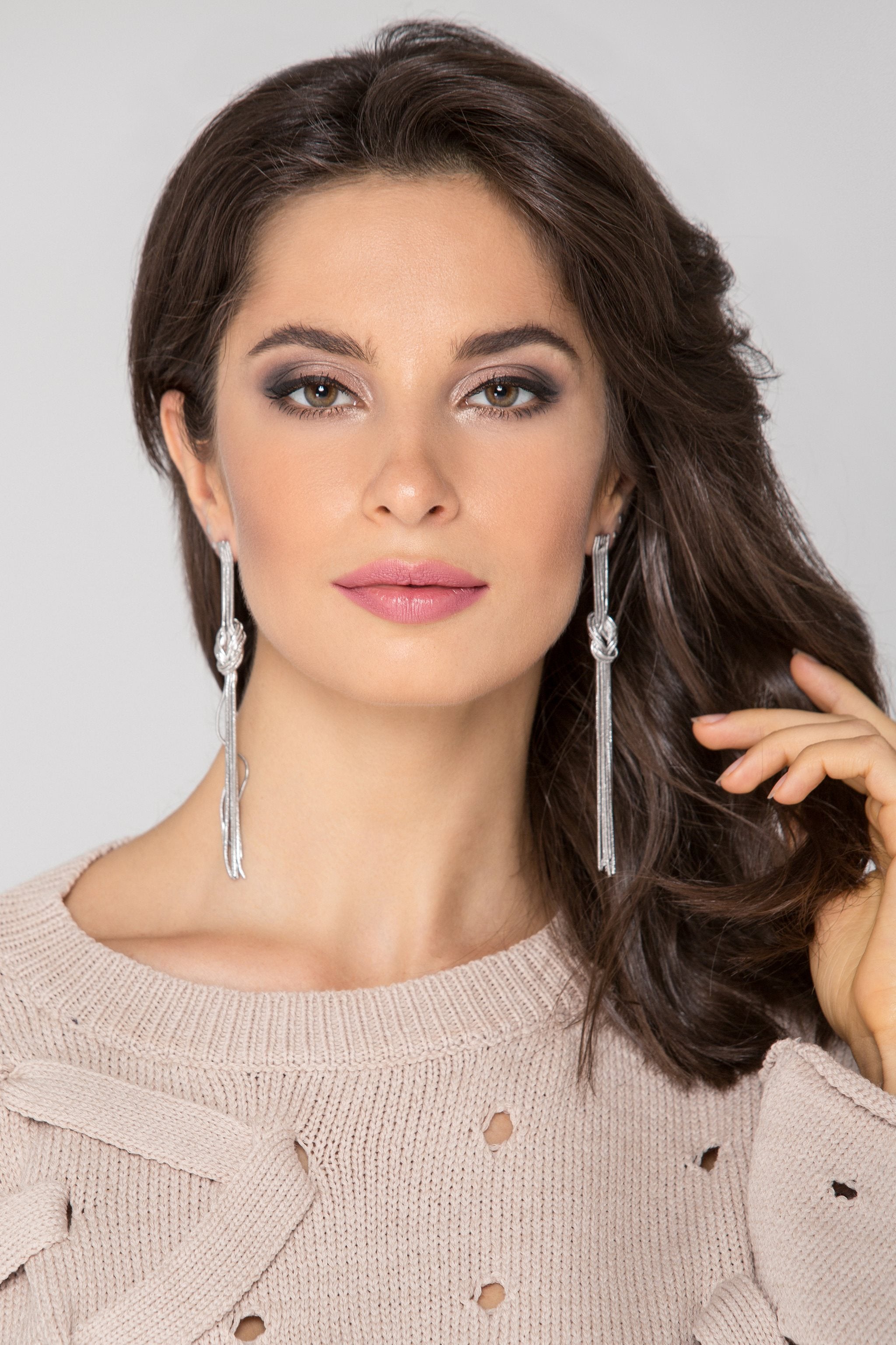 Silver Tassel Knot Earrings