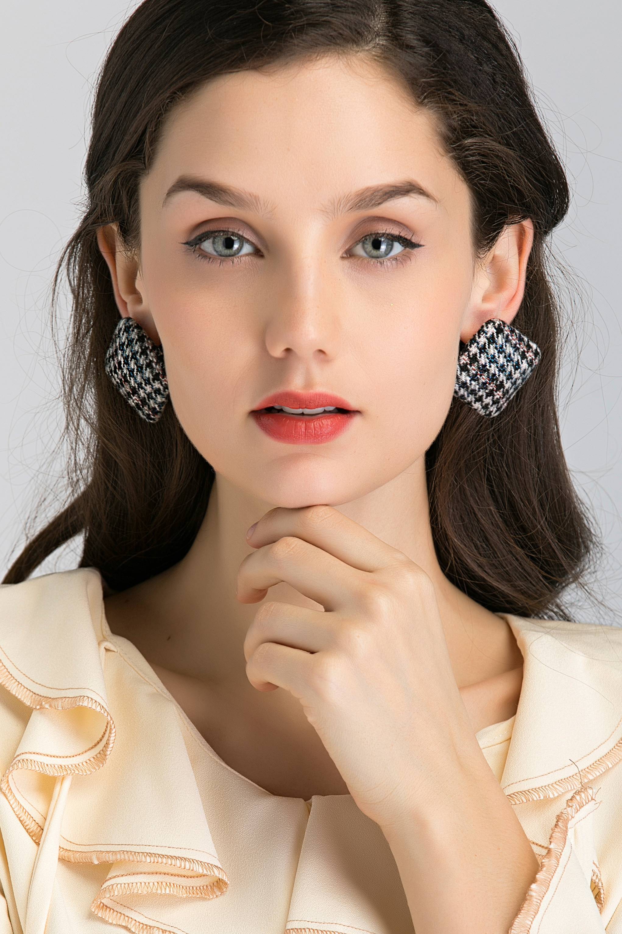 Square Houndstooth Earrings