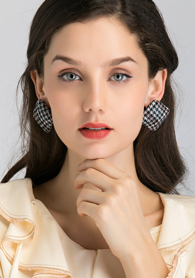 Square Houndstooth Earrings