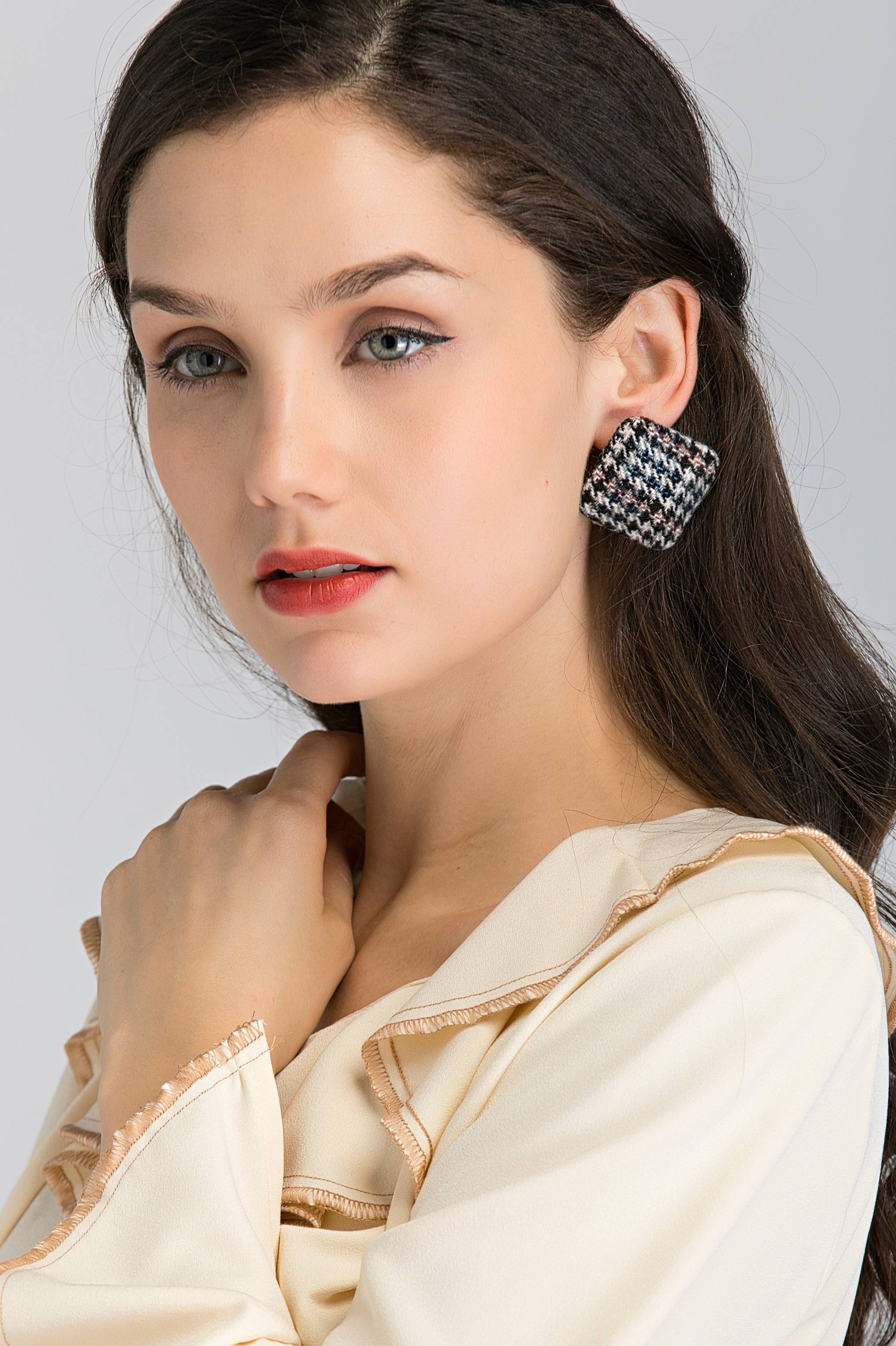 Square Houndstooth Earrings