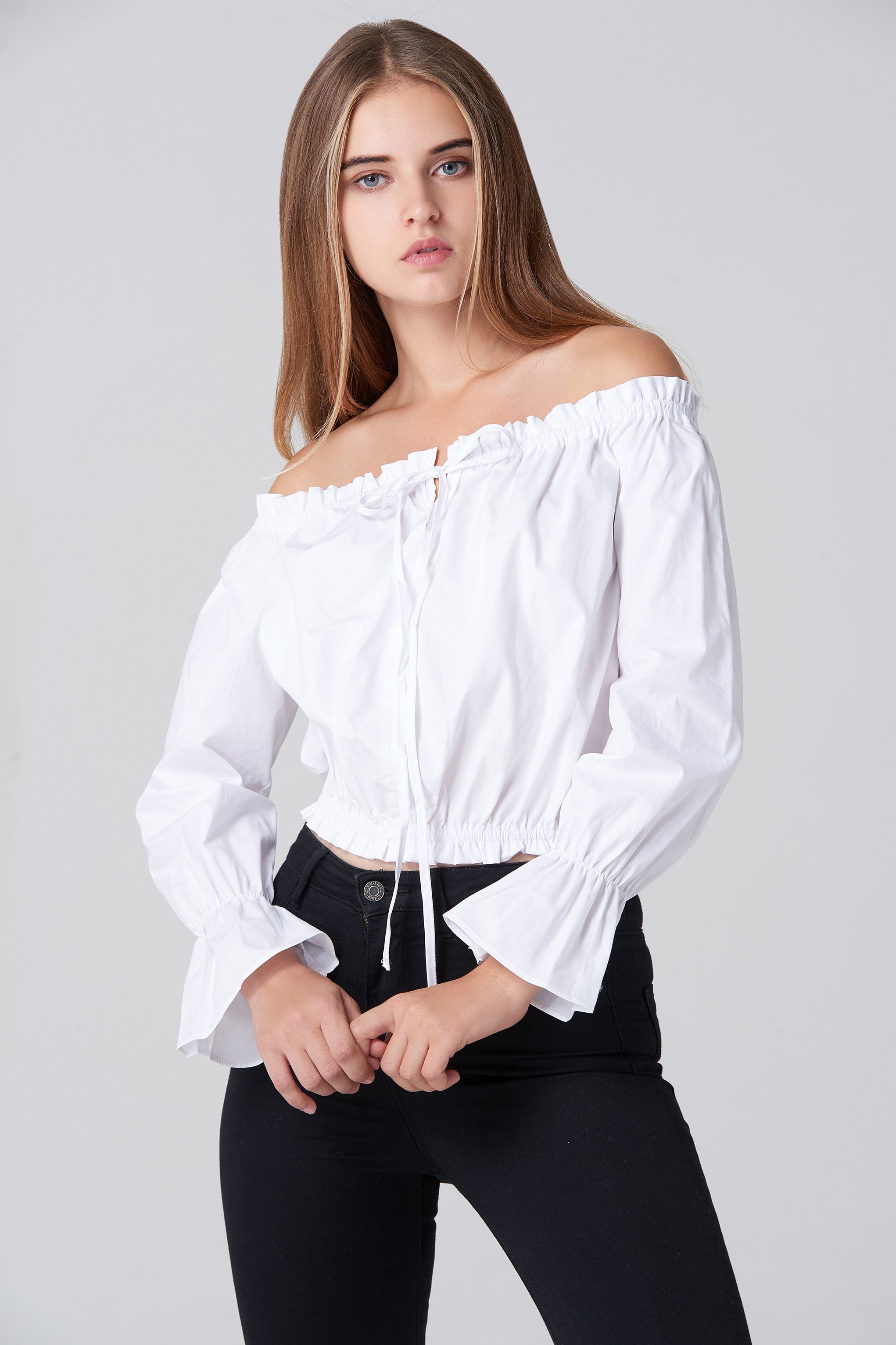 White Sabrina Top