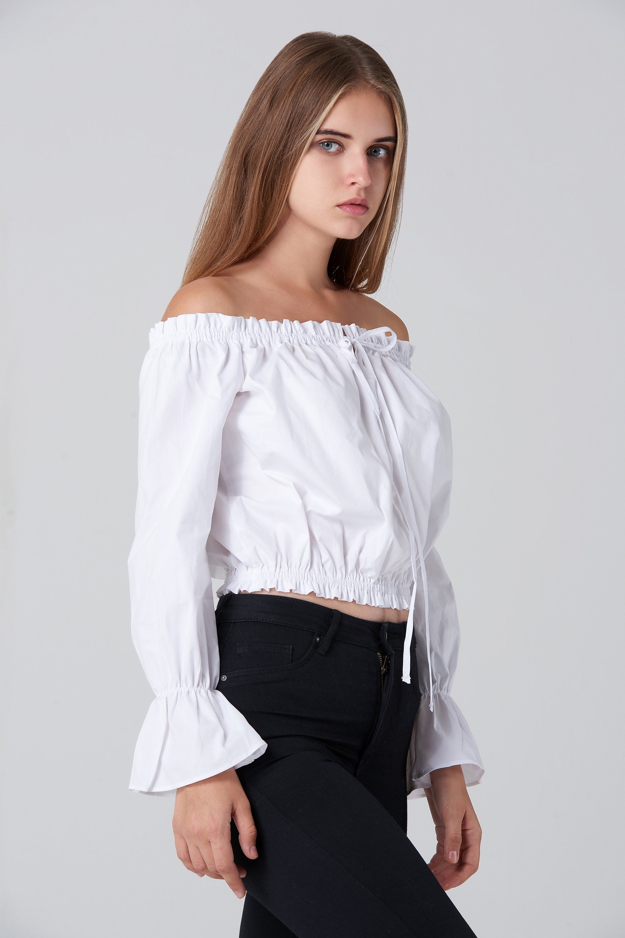 White Sabrina Top