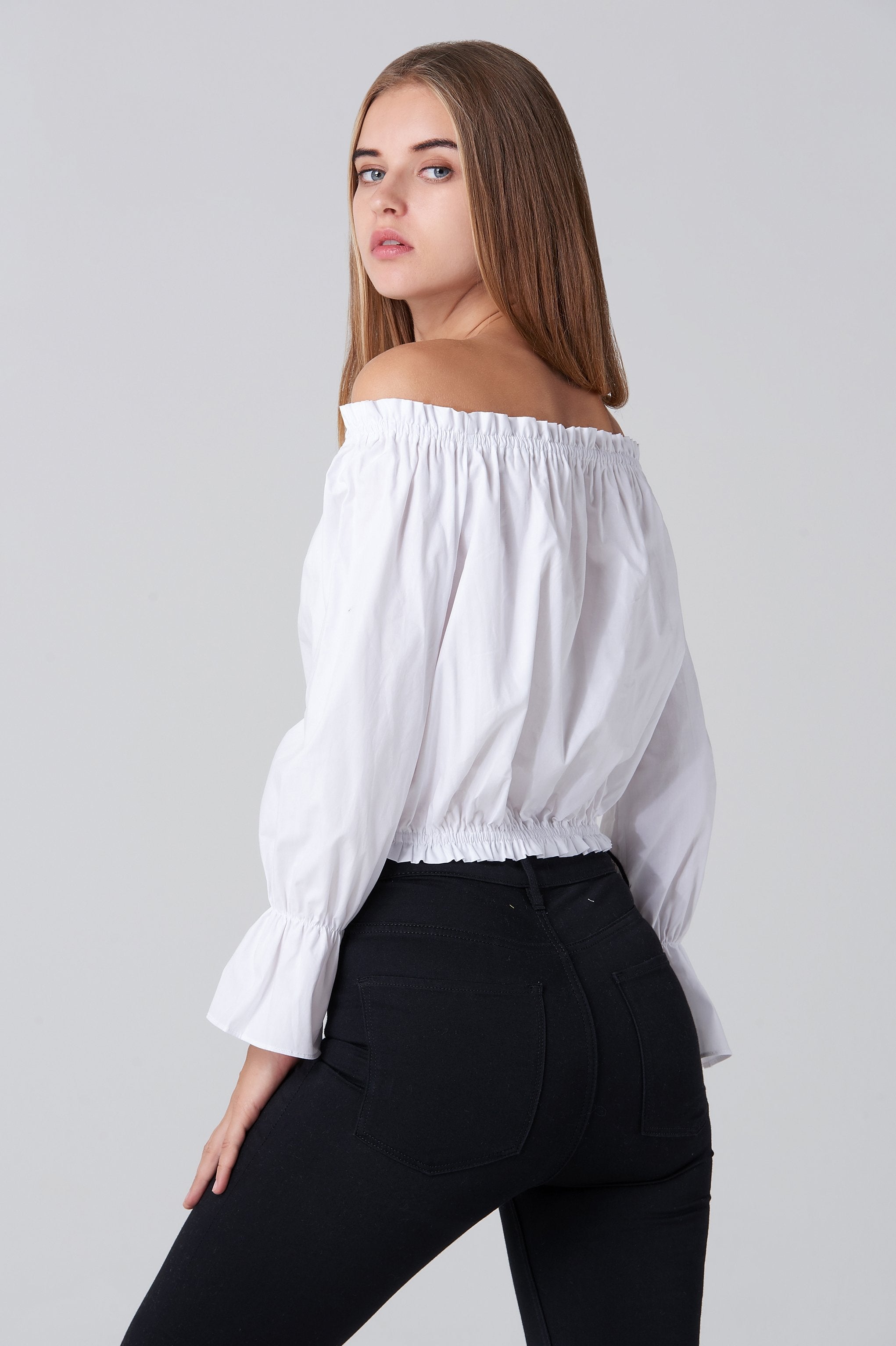 White Sabrina Top