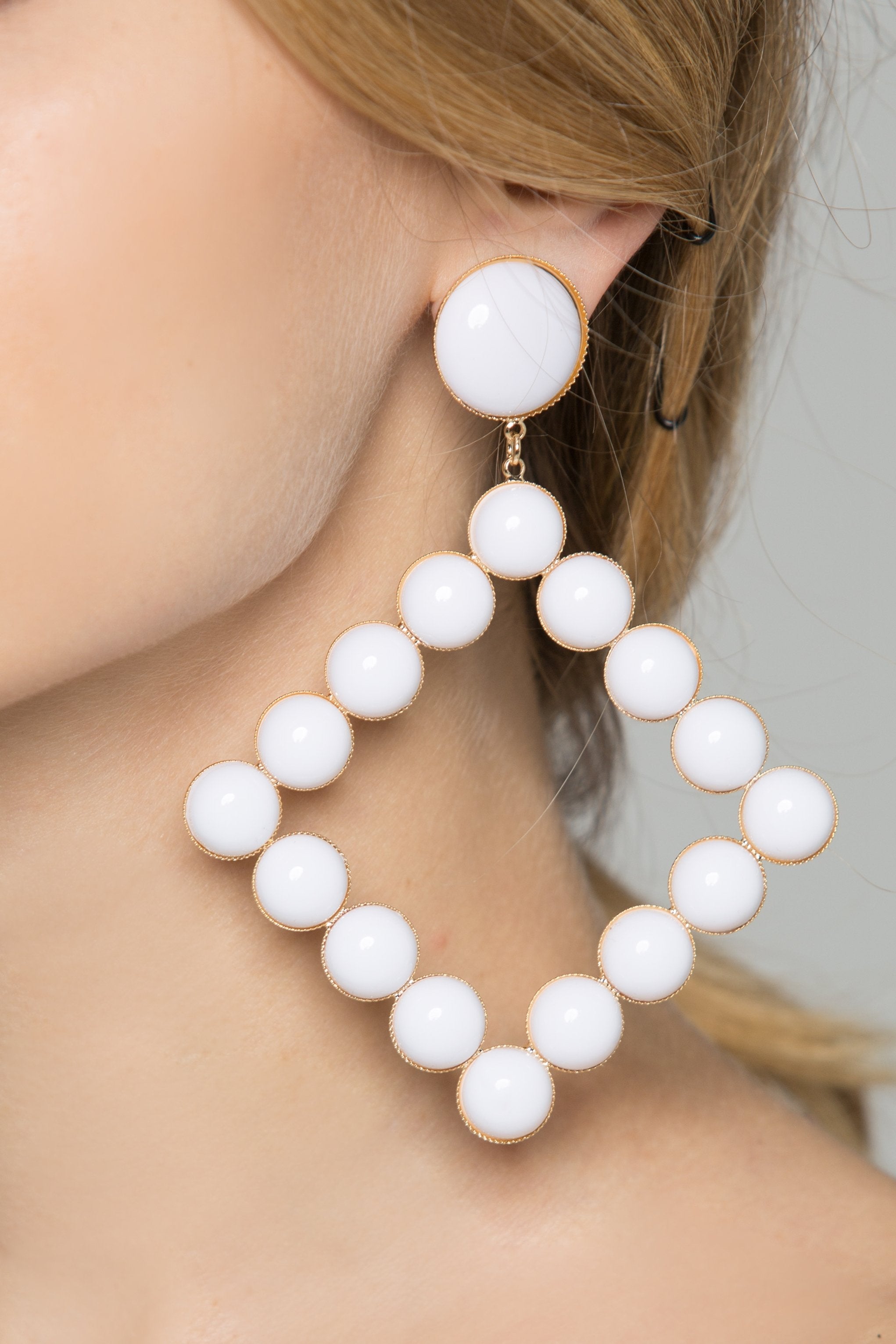 White Square Acrylic Studs Earrings