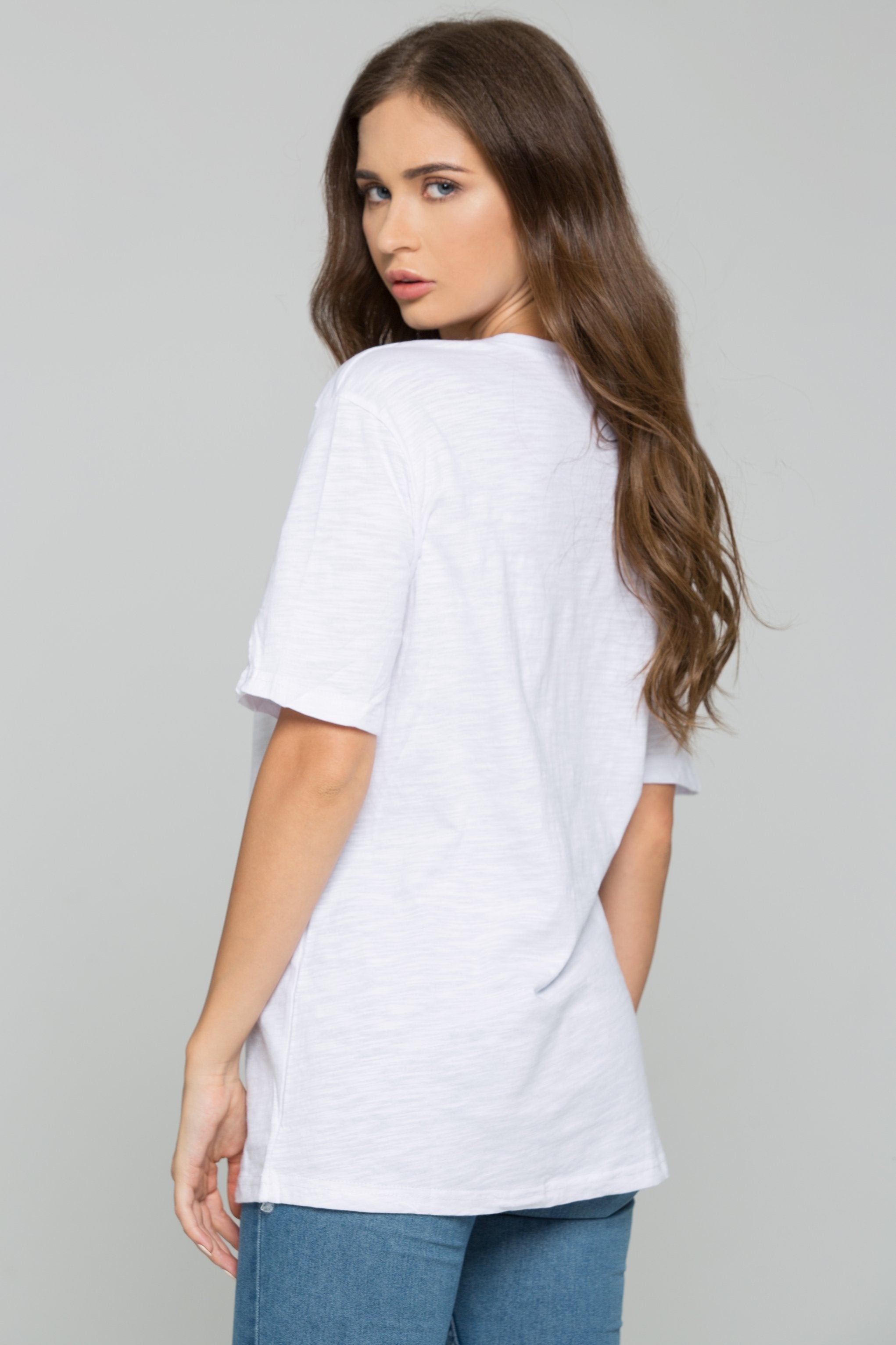 White Strawberry Sequin Short Sleeve Casual Tee
