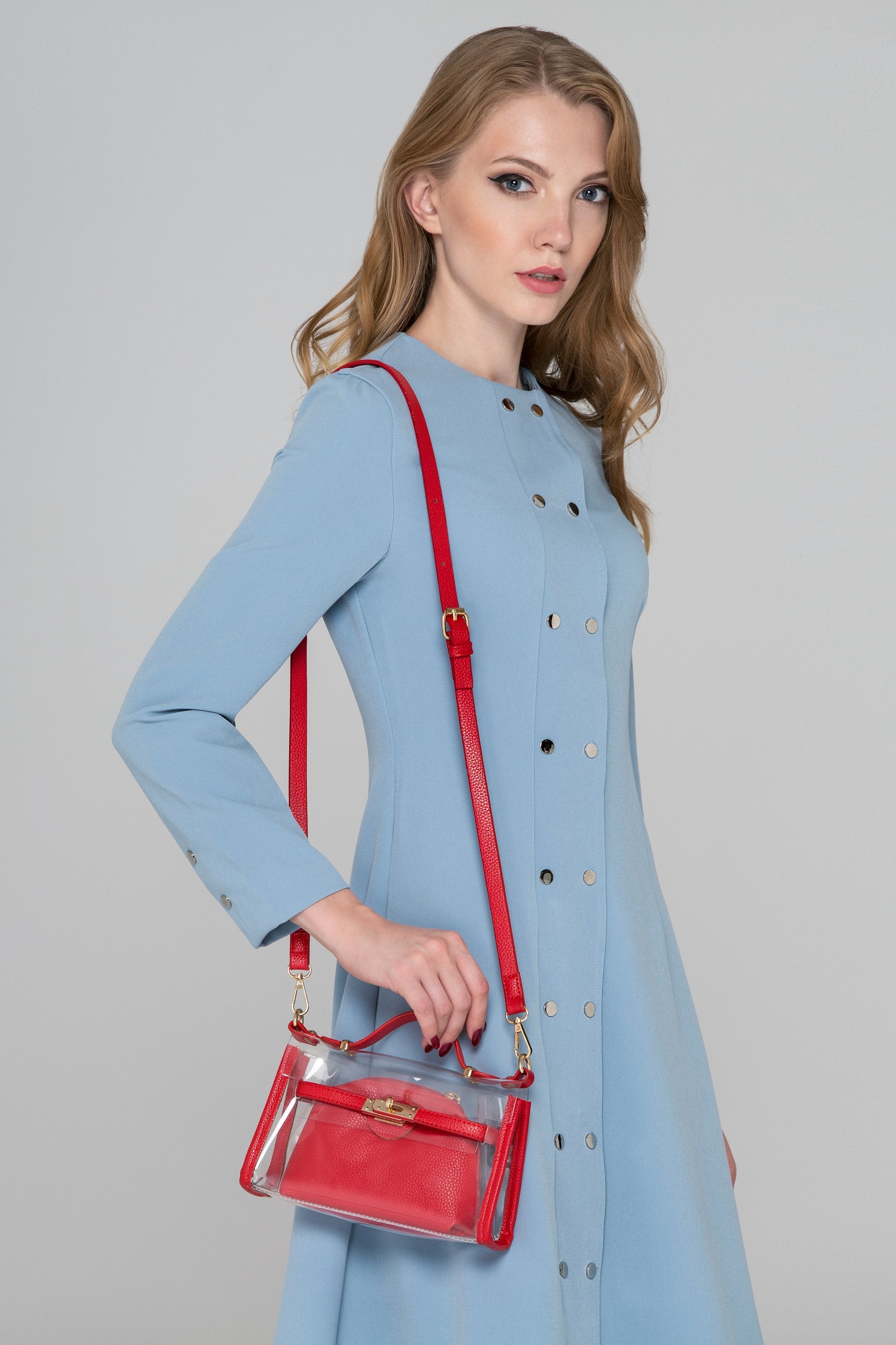 Red Trim Lady Transparent Mini Bag