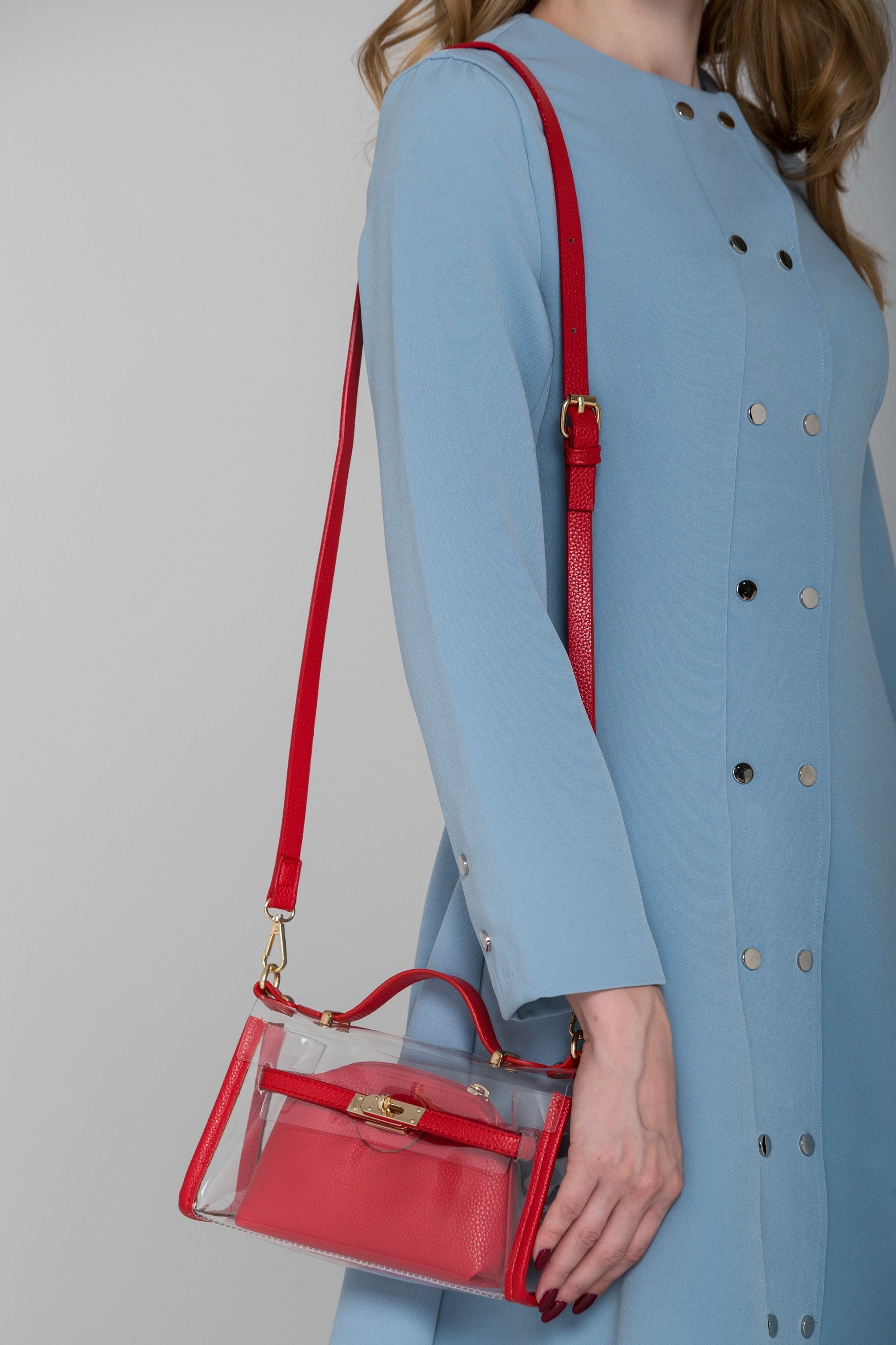 Red Trim Lady Transparent Mini Bag