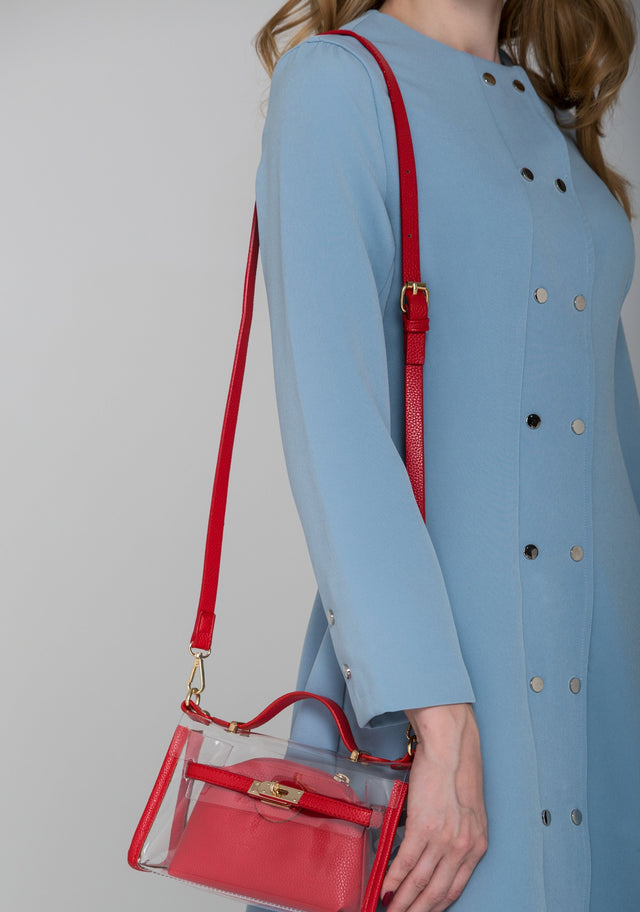 Red Trim Lady Transparent Mini Bag