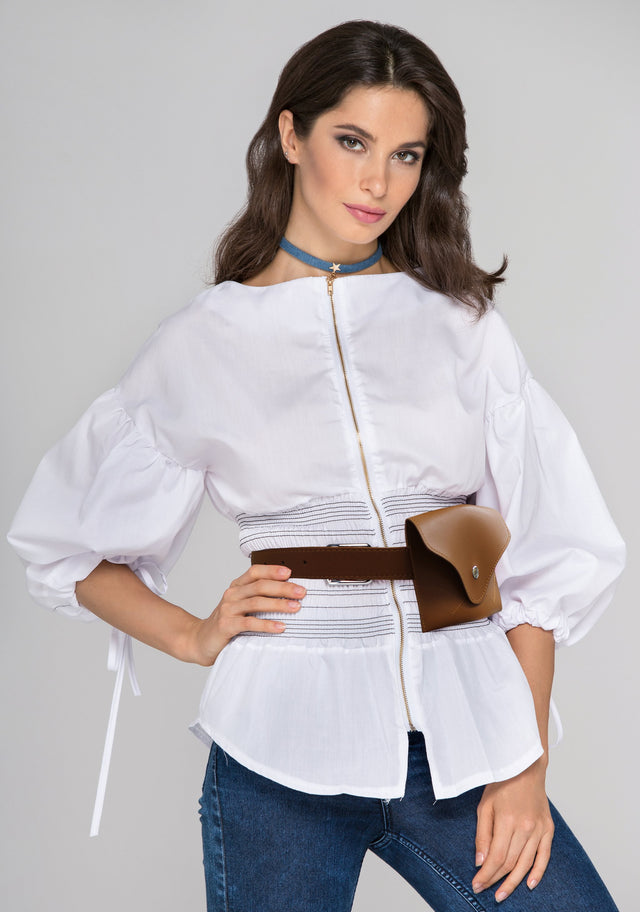 Tan Envelope Belt Bag