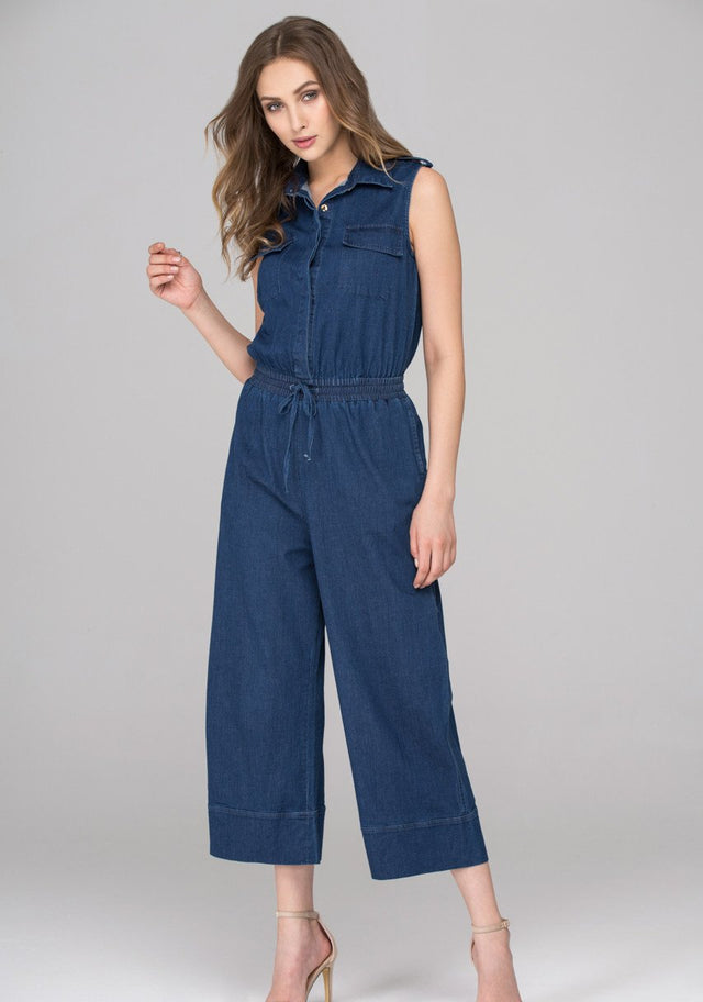Denim Sleeveless Jumpsuit