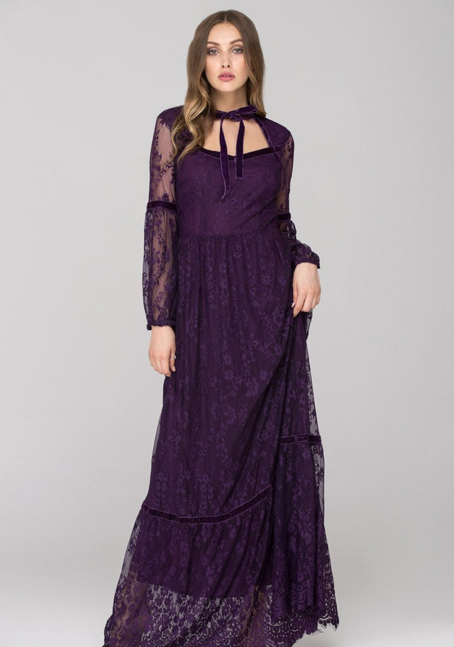 Lady Violet Lace Maxi Dress
