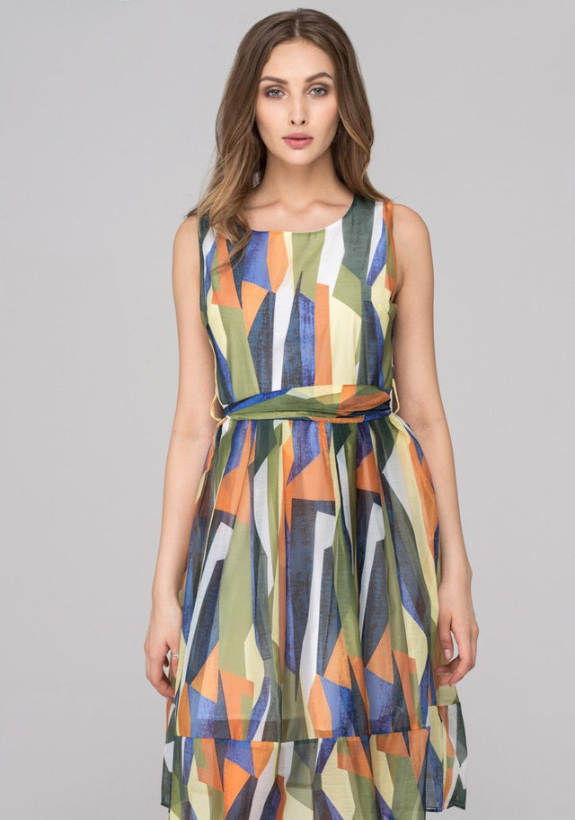 Mosaic Sheer Midi Dress