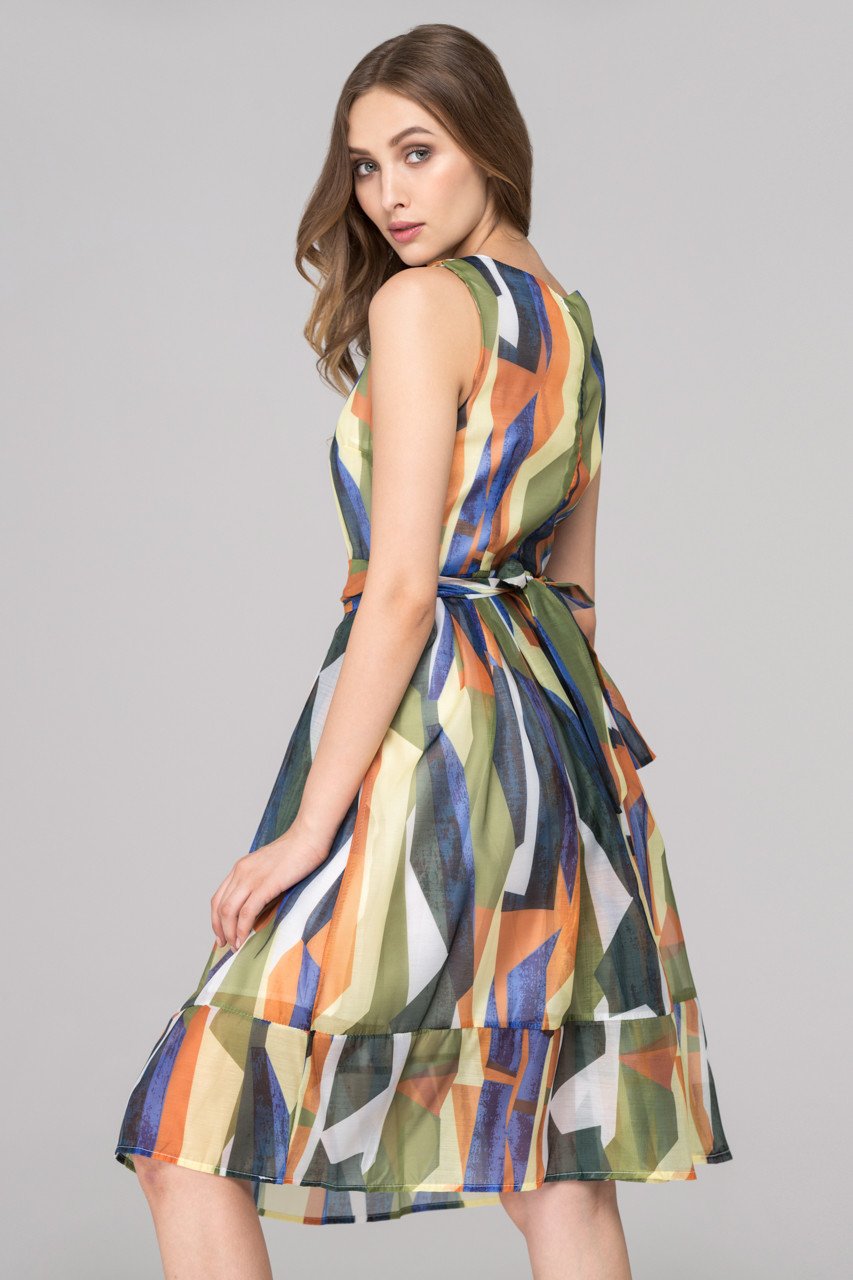 Mosaic Sheer Midi Dress