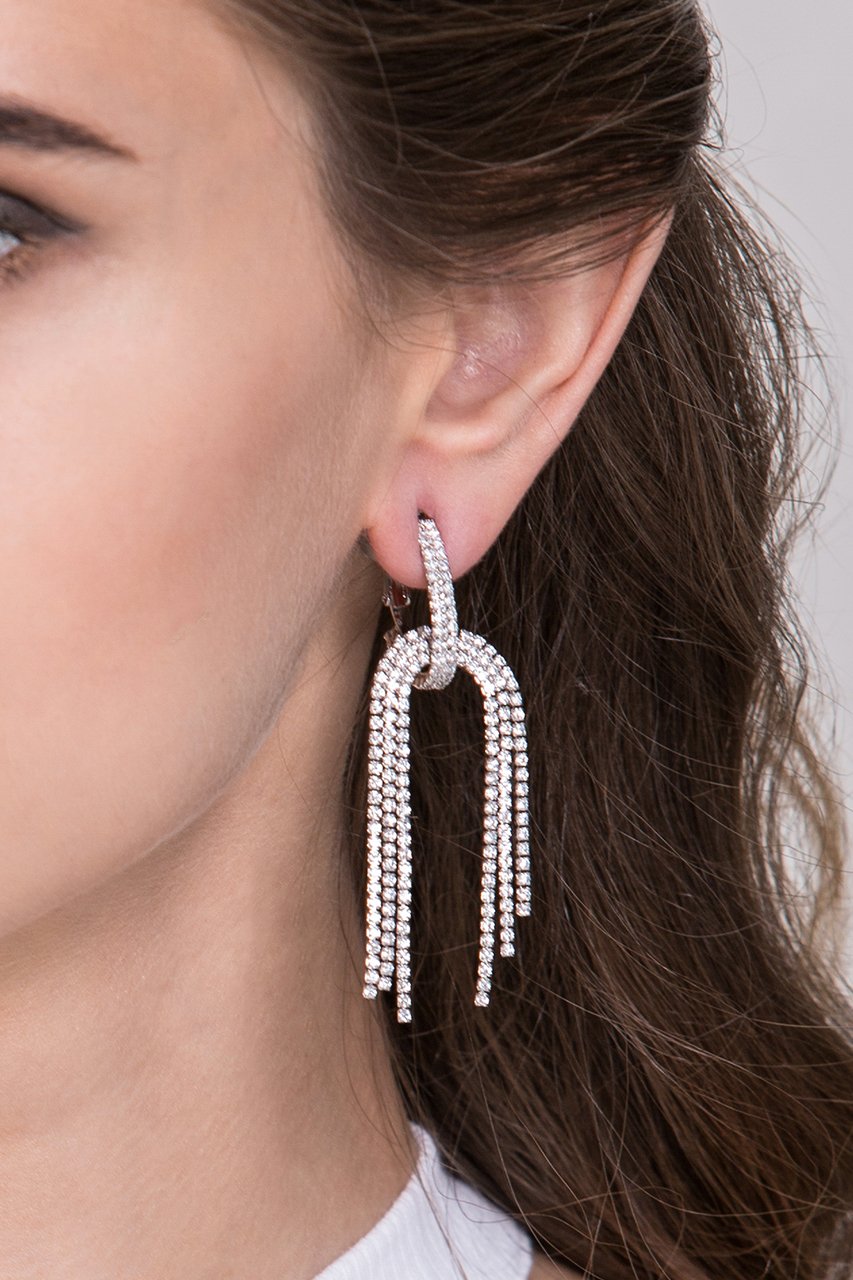Rawan Bin Hussain - Diamond Knot Dangling Earrings