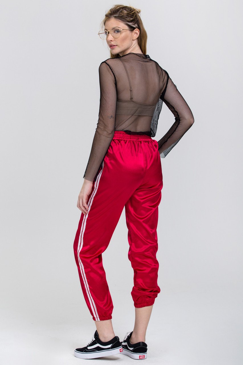 Rania Fawaz - Red Silk Jog pants
